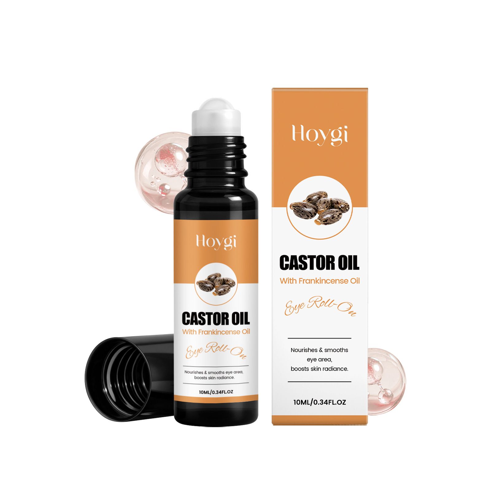 HOYGI Castor Eye Roll-On Essential Oil Gently Cares for the Eye Area, Moisturizes and Smooths the Skin, Delicate for Daily Care