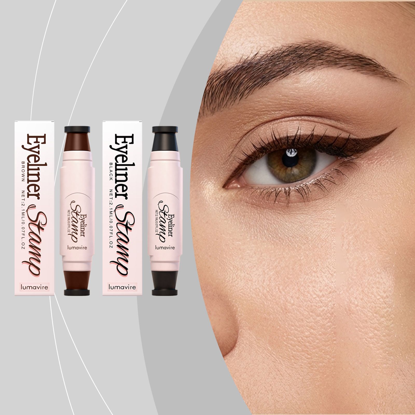 Lumavire waterproof eyeliner stamp pen, silky smooth, natural color rendering, versatile daily eye makeup tool