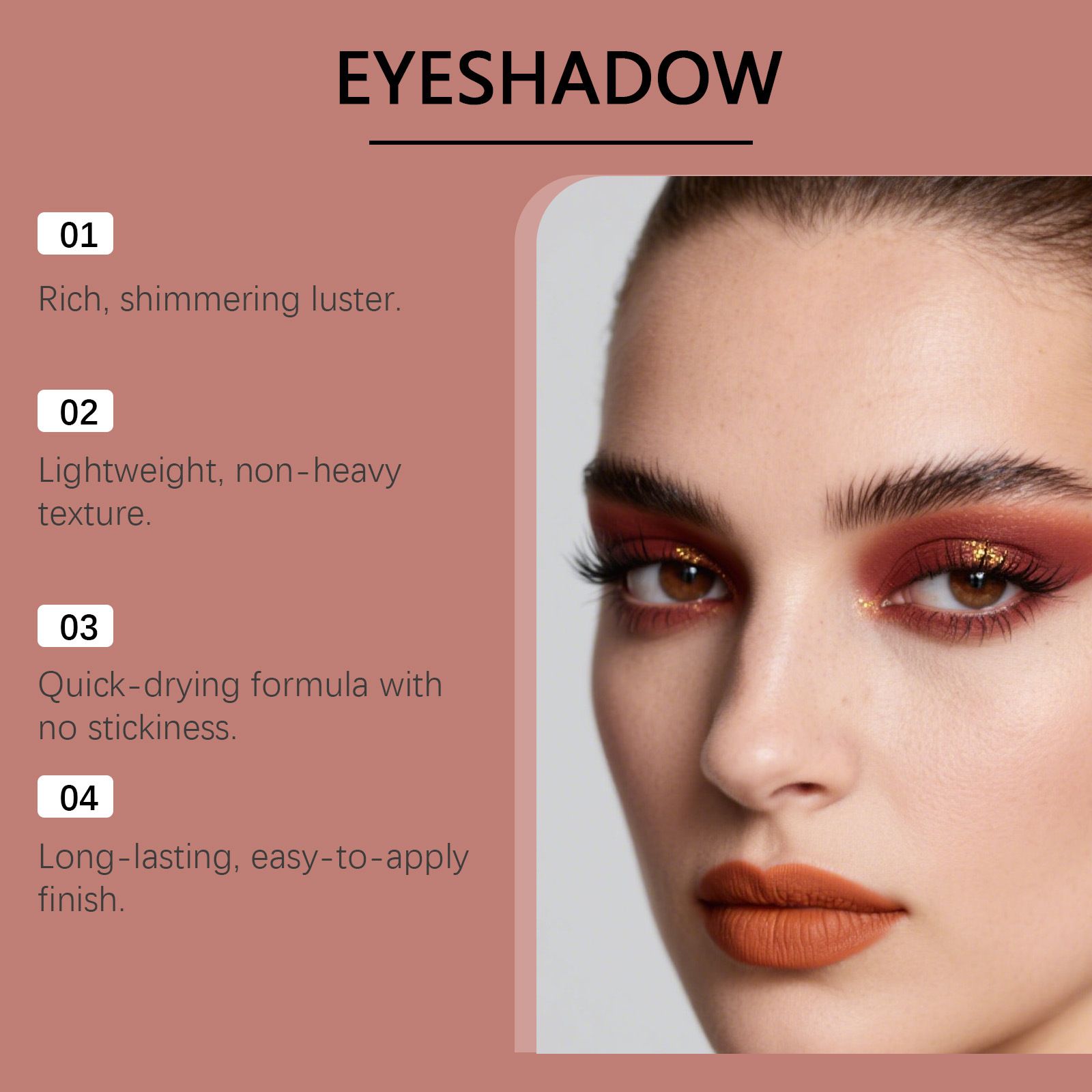 zephoco Shimmer Deep Pink Liquid Eye Shadow, Natural Color, Waterproof, Glossy, Easy to Apply, Daily Use view 2