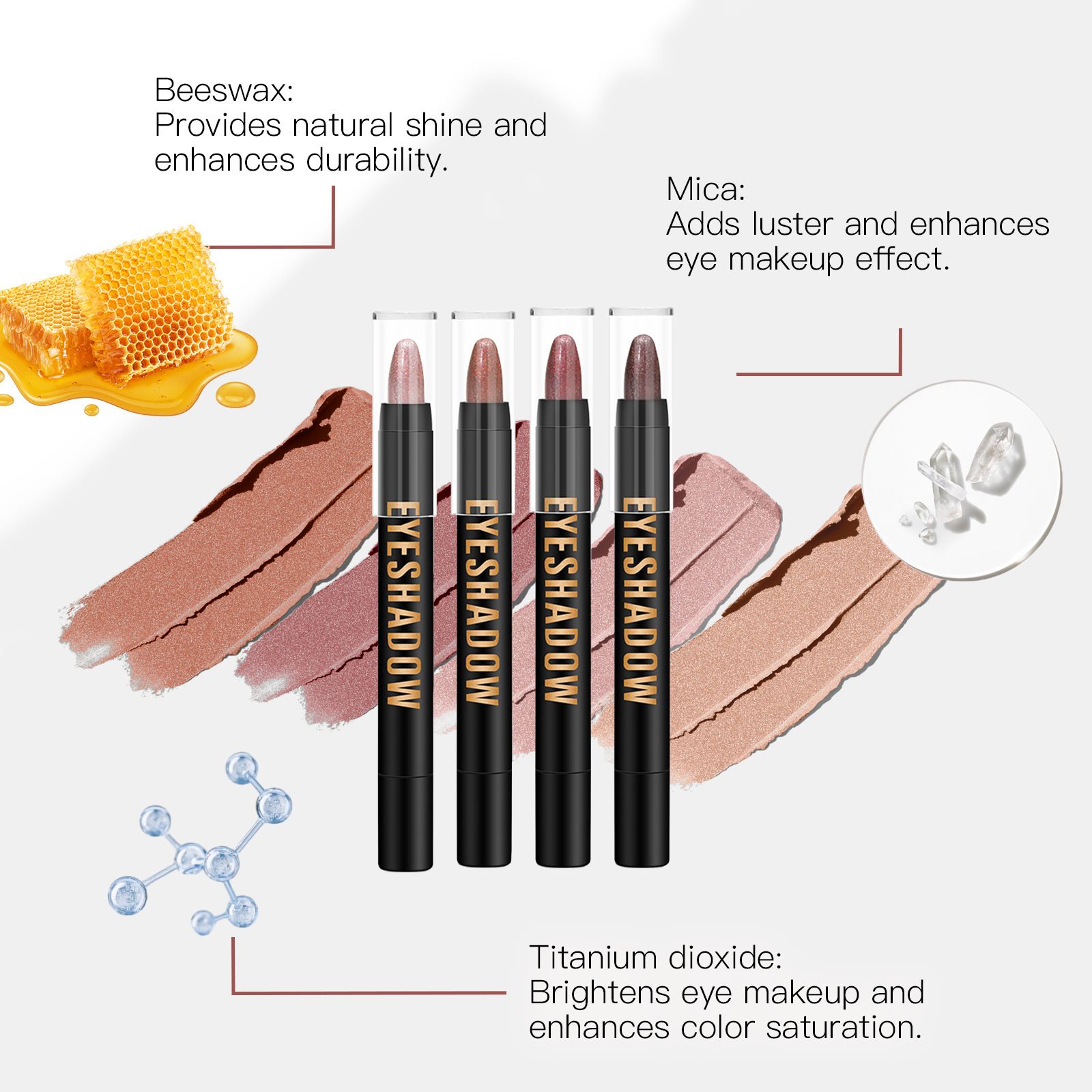 EELHOPE eye shadow stick, matte cream, long-lasting, easy to blend, portable, easy to use, delicate eye shadow stick