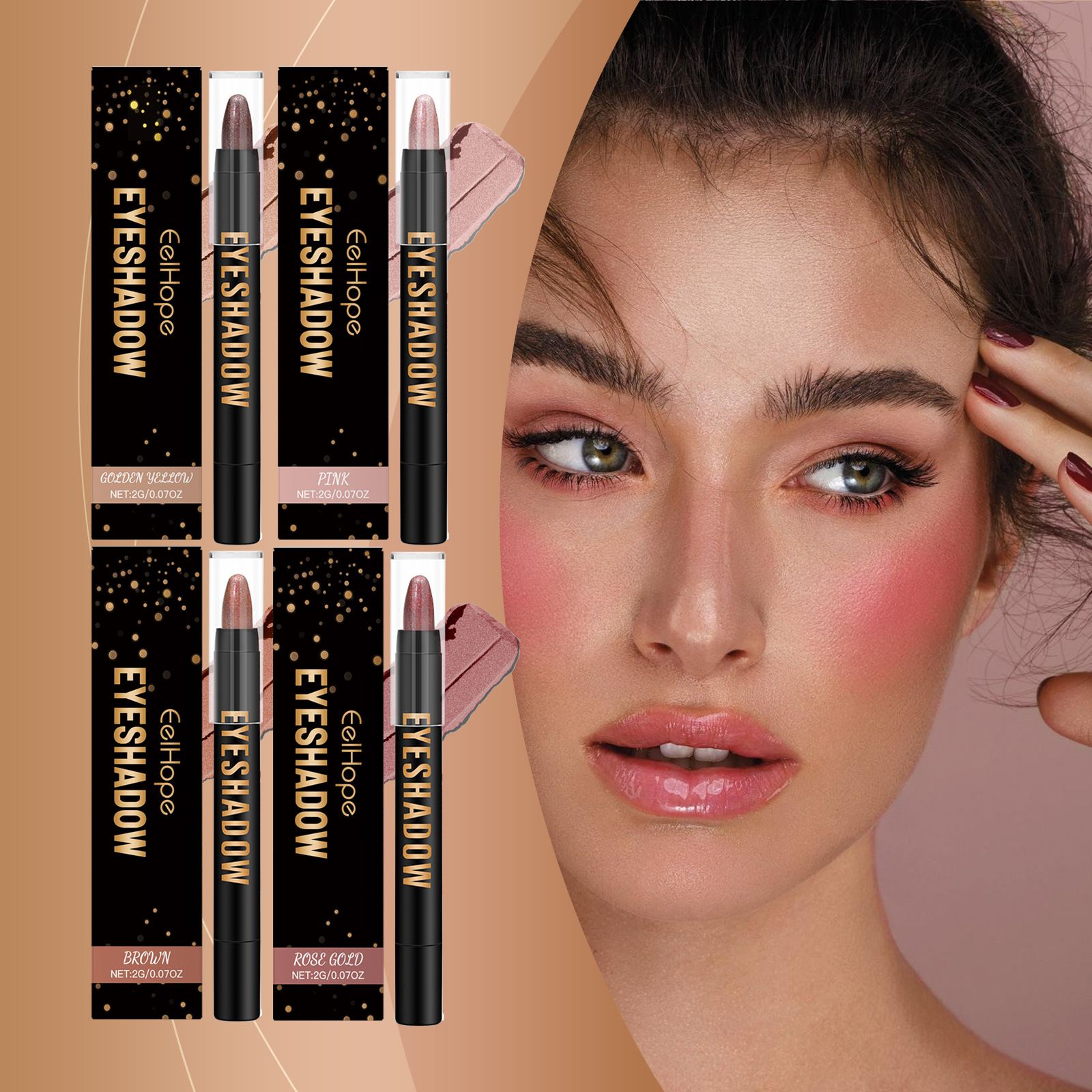 EELHOPE eye shadow stick, matte cream, long-lasting, easy to blend, portable, easy to use, delicate eye shadow stick