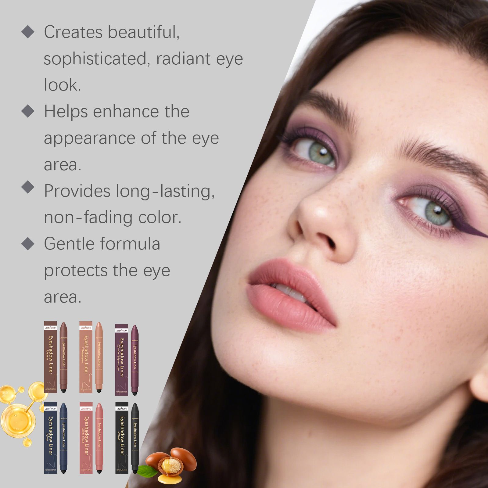 zephoco dual-purpose eyeliner pencil, lightweight and silky smooth, perfectly outlines and defines the eye makeup, with excellent color rendering and easy-to-use eyeliner pencil