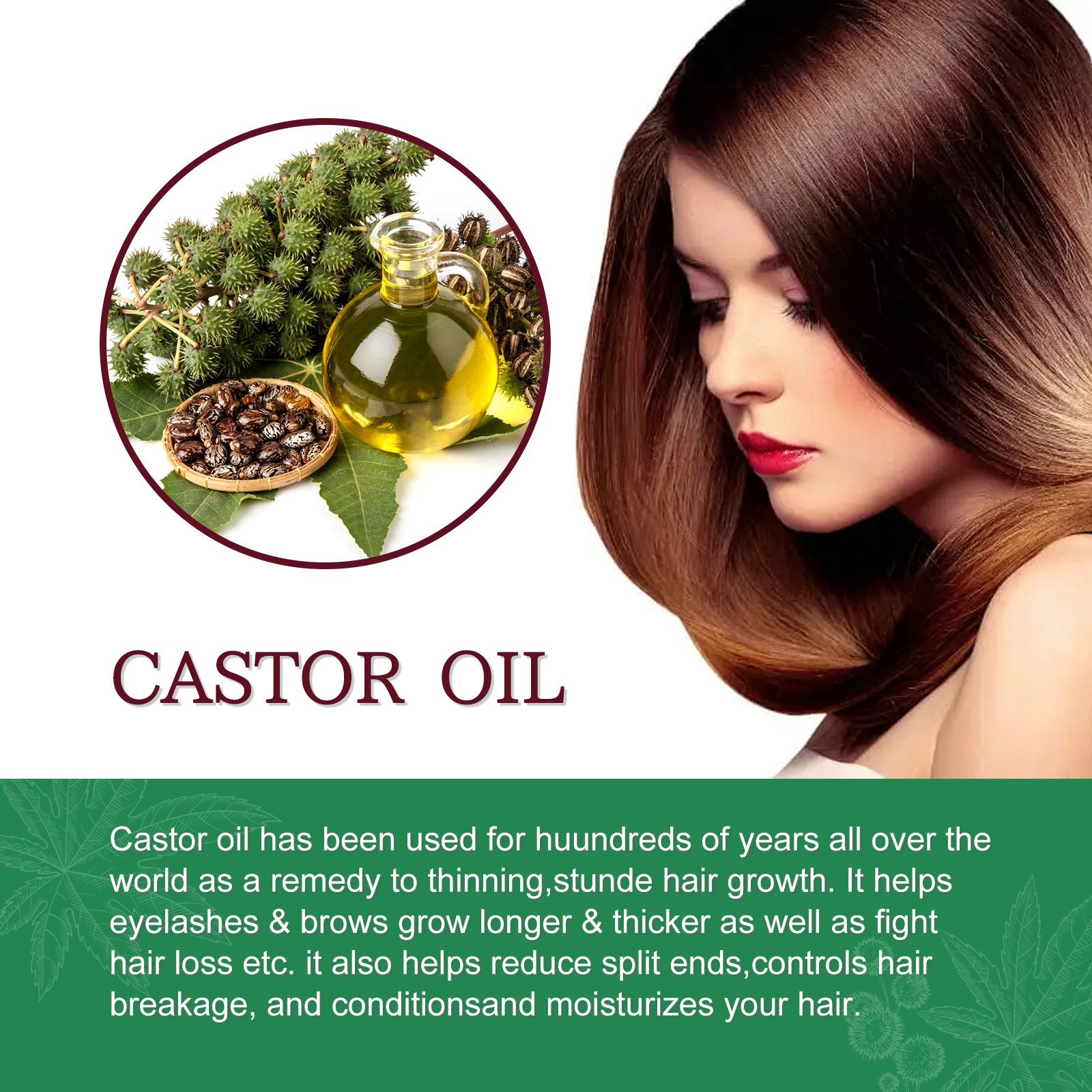 JAYSUING Castor Oil Hair Conditioner Essential Oil, Gentle Care, Soft and Moisturizing, Fluffy and Lightweight Hair Nourishing Essential Oil