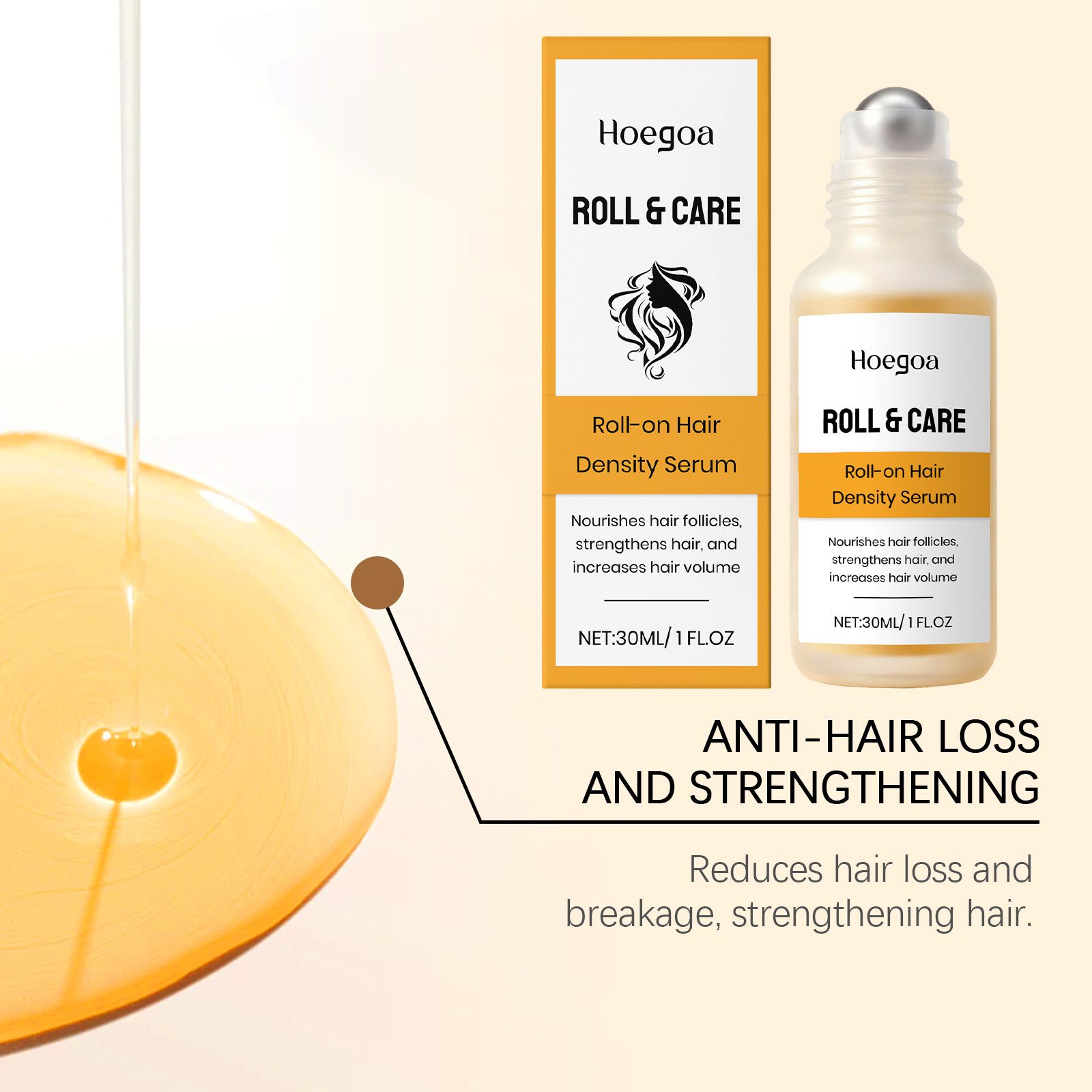 HOEGOA Scalp Nourishing Roll-on Essence gently nourishes the scalp and cares for the hair, leaving it moisturized and smooth for daily care