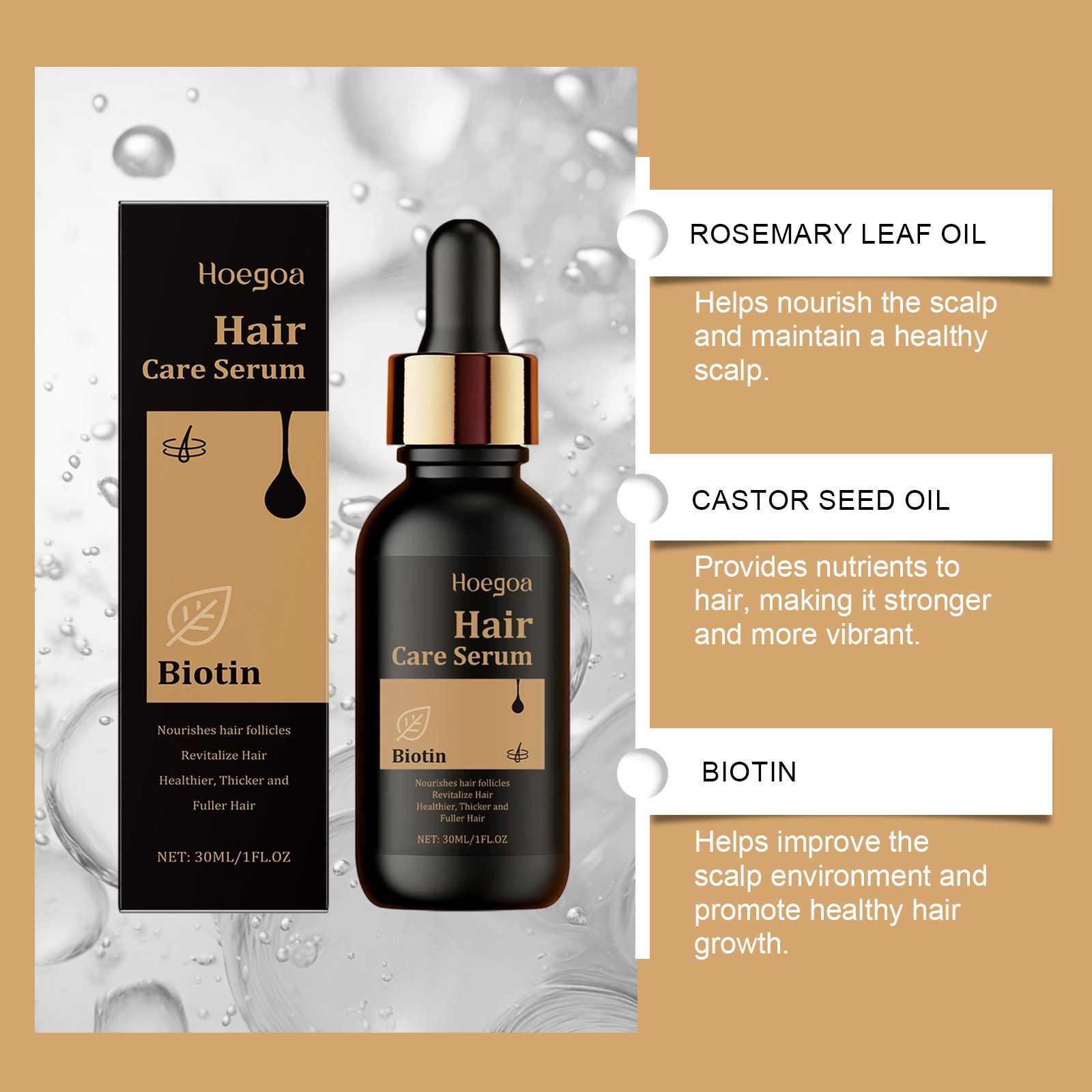 HOEGOA Hair Essence Lotion nourishes, moisturizes, and smoothes hair, providing lightweight daily hair care