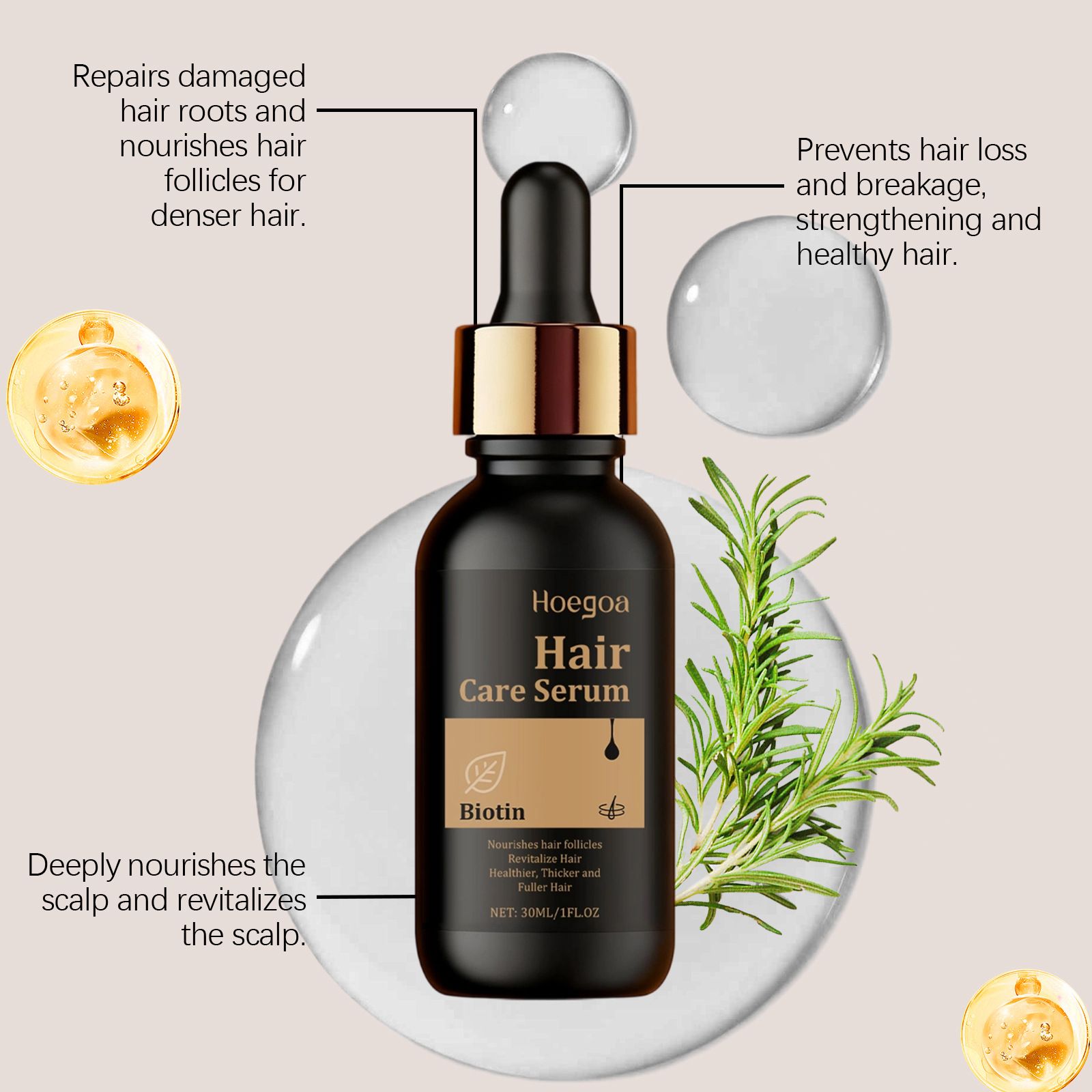 HOEGOA Hair Essence Lotion nourishes, moisturizes, and smoothes hair, providing lightweight daily hair care