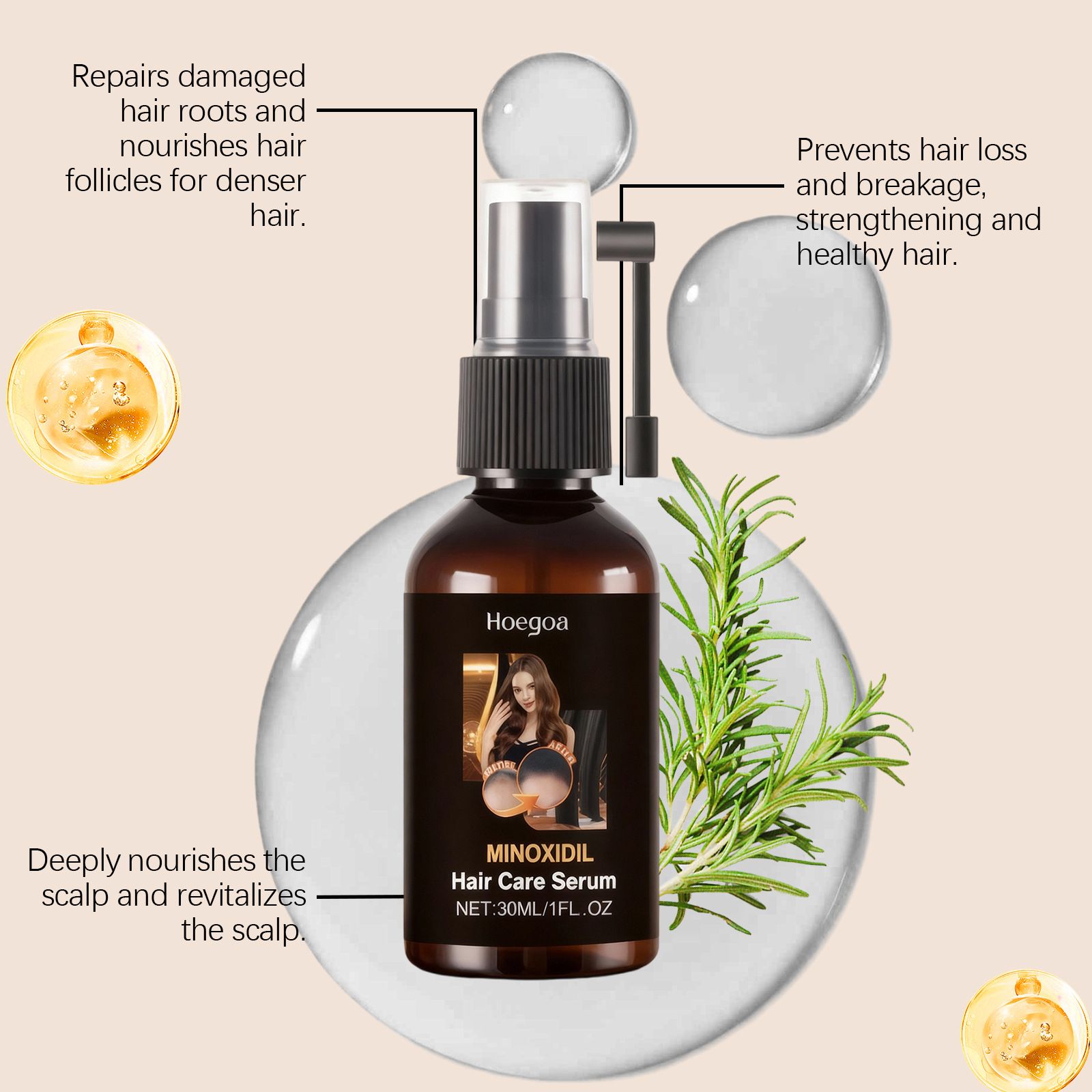 HOEGOA Herbal Hair Essence Conditioner Gentle Care Rich Hair Silk Daily Care Essence