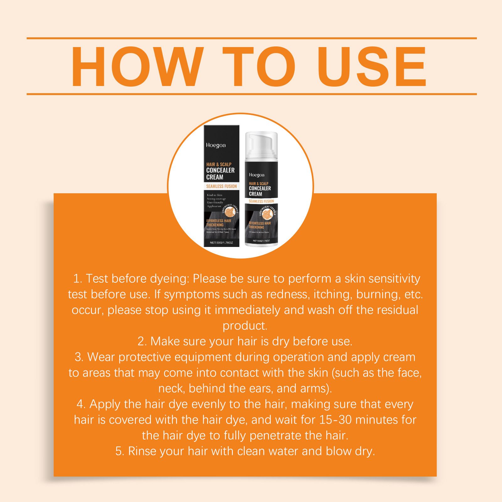 HOEGOA Styling Cream - High Crown Coverage, Lightweight, Fluffy, Daily Hair Styling Cream