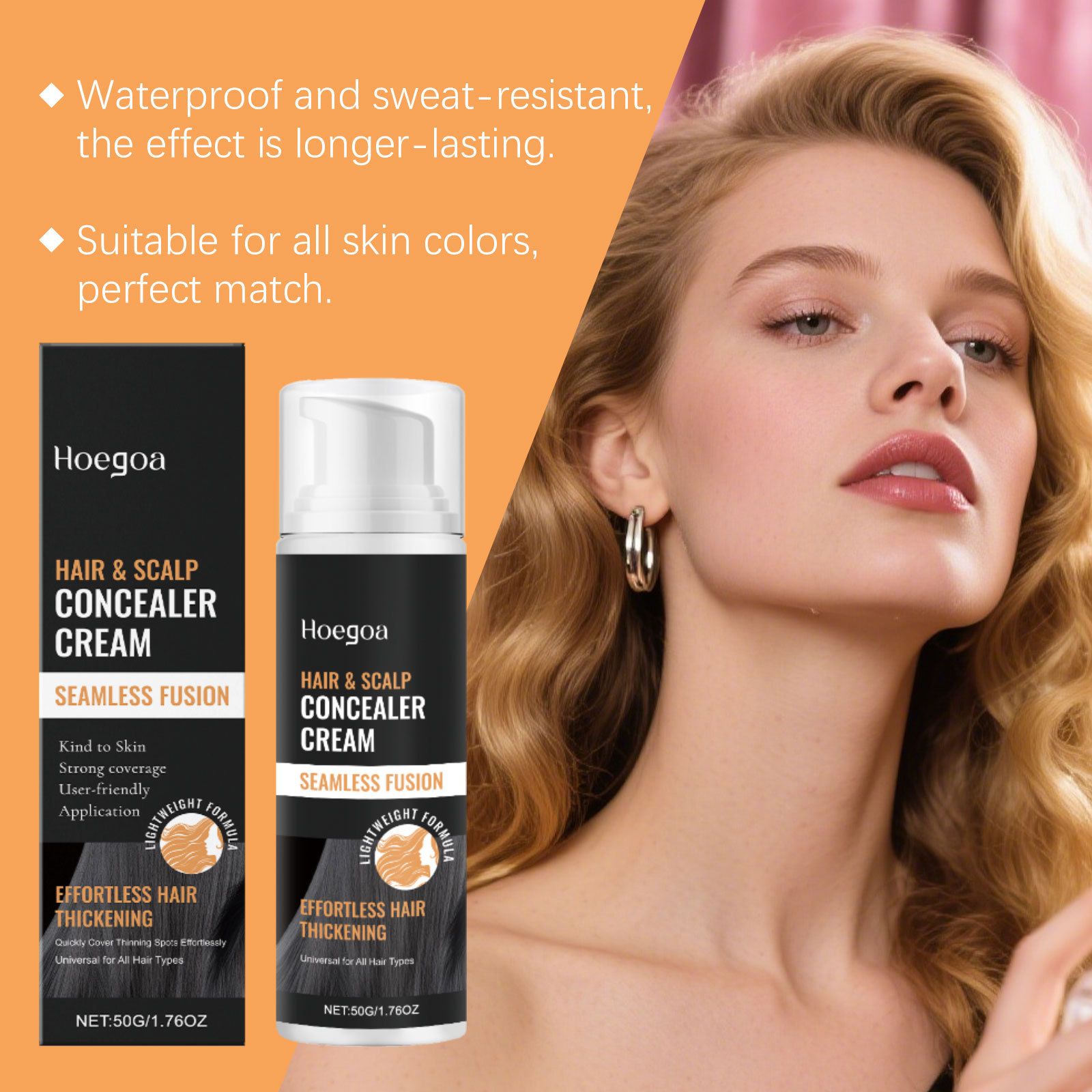 HOEGOA Styling Cream - High Crown Coverage, Lightweight, Fluffy, Daily Hair Styling Cream