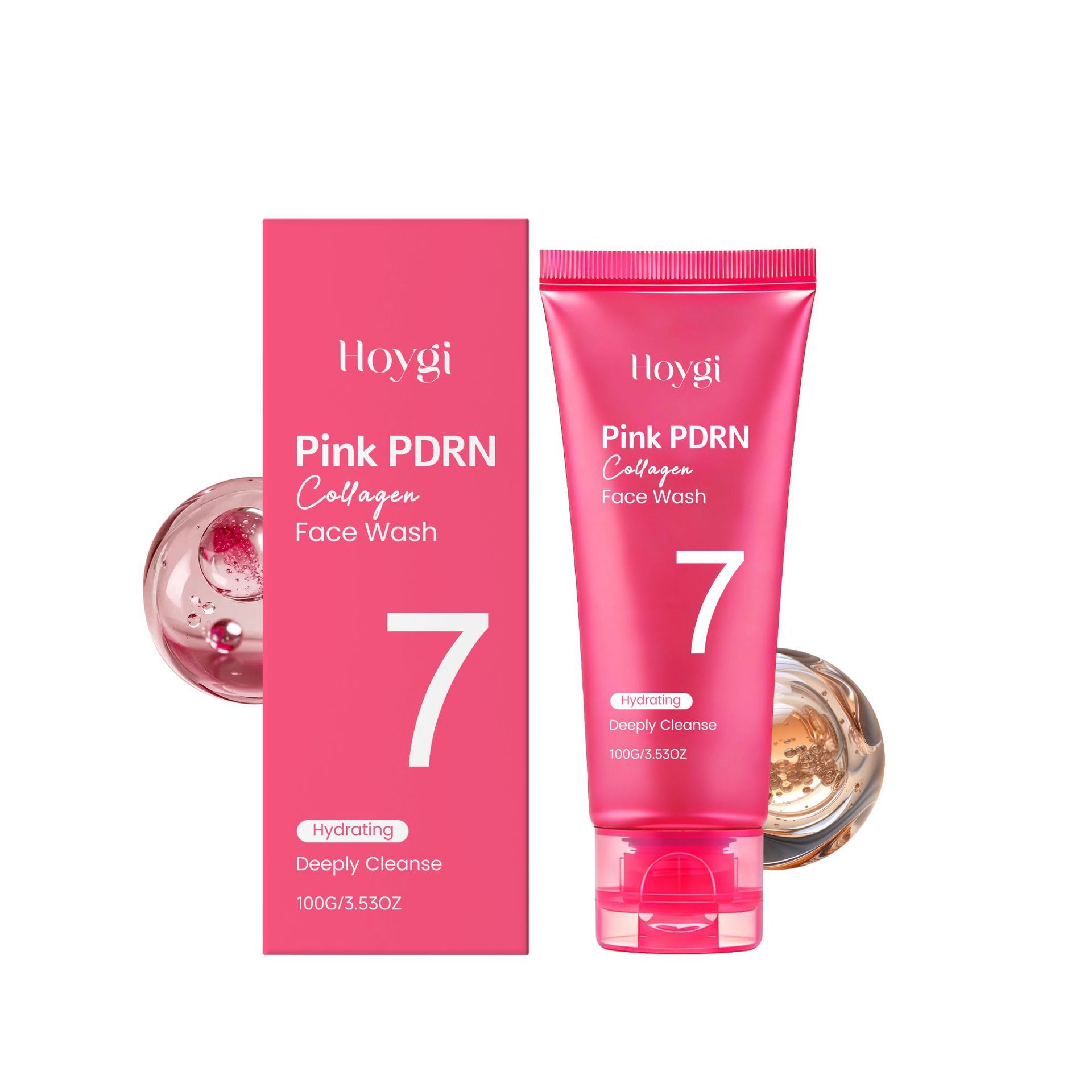 HOYGI Collagen Cleansing Foam, Gentle Hydrating Cleanser, Removes Dirt and Oil, Moisturizes Without Tightness, Cares for the Skin