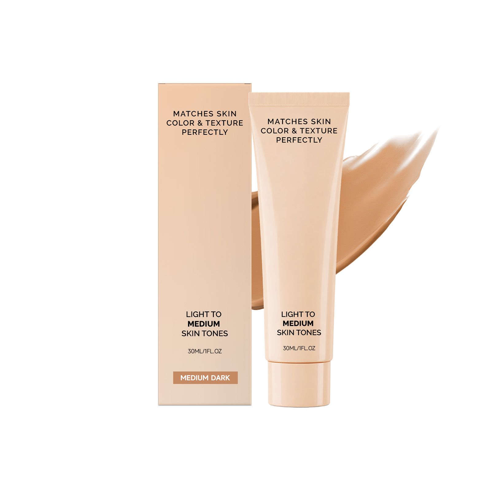 Medium Skin Tone Concealer Foundation Liquid, naturally evens skin tone, flawless matte nude makeup look, daily moisturizing and long-lasting foundation liquid