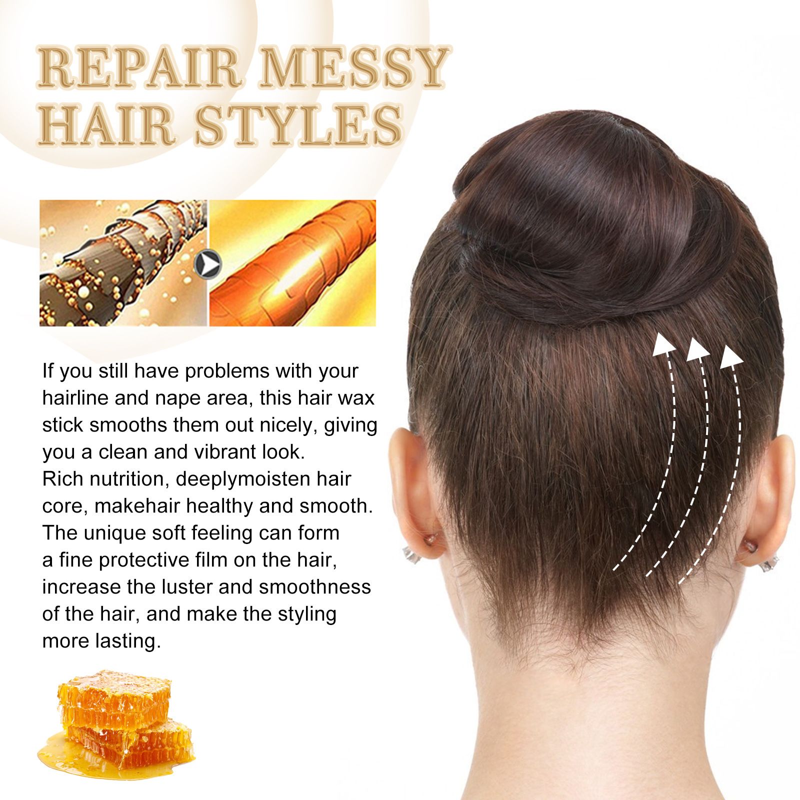 EELHOE hair wax stick, long-lasting hair styling, anti-frizz, manage frizzy hair, natural luster, solid styling hair wax