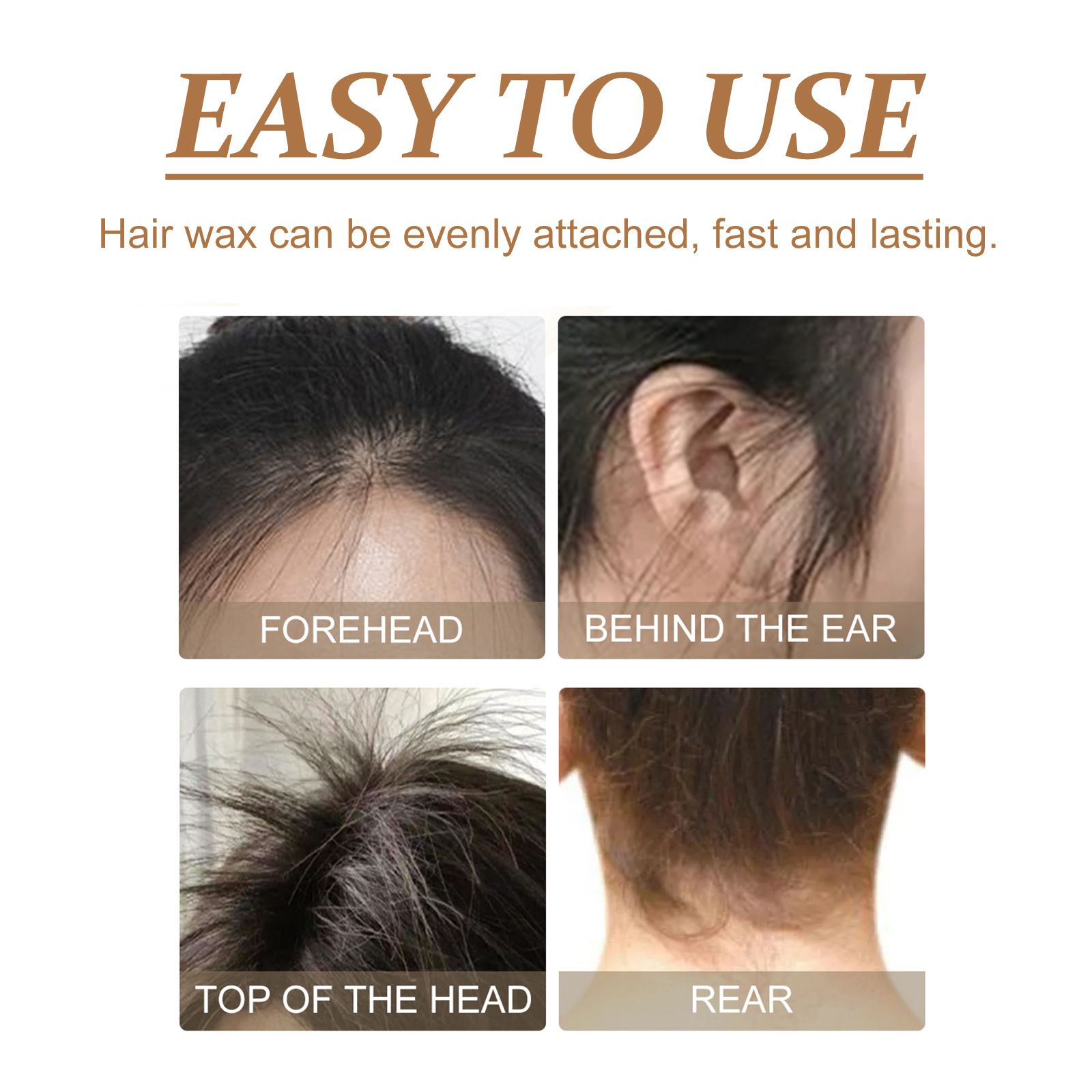 Hoegoa hair wax stick, hair tidying, natural luster, smooth frizzy hair, long-lasting styling, hair tidying stick