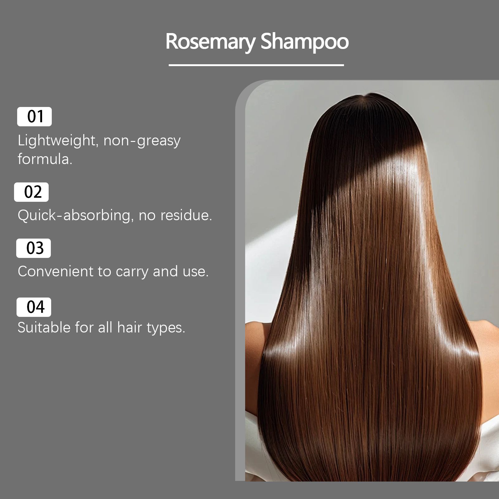 GleamXi Rosemary Shampoo - Gentle and Moisturizing, Cleanses the Scalp, and Care for Hair Strands, Leaving Them Shiny and Smooth
