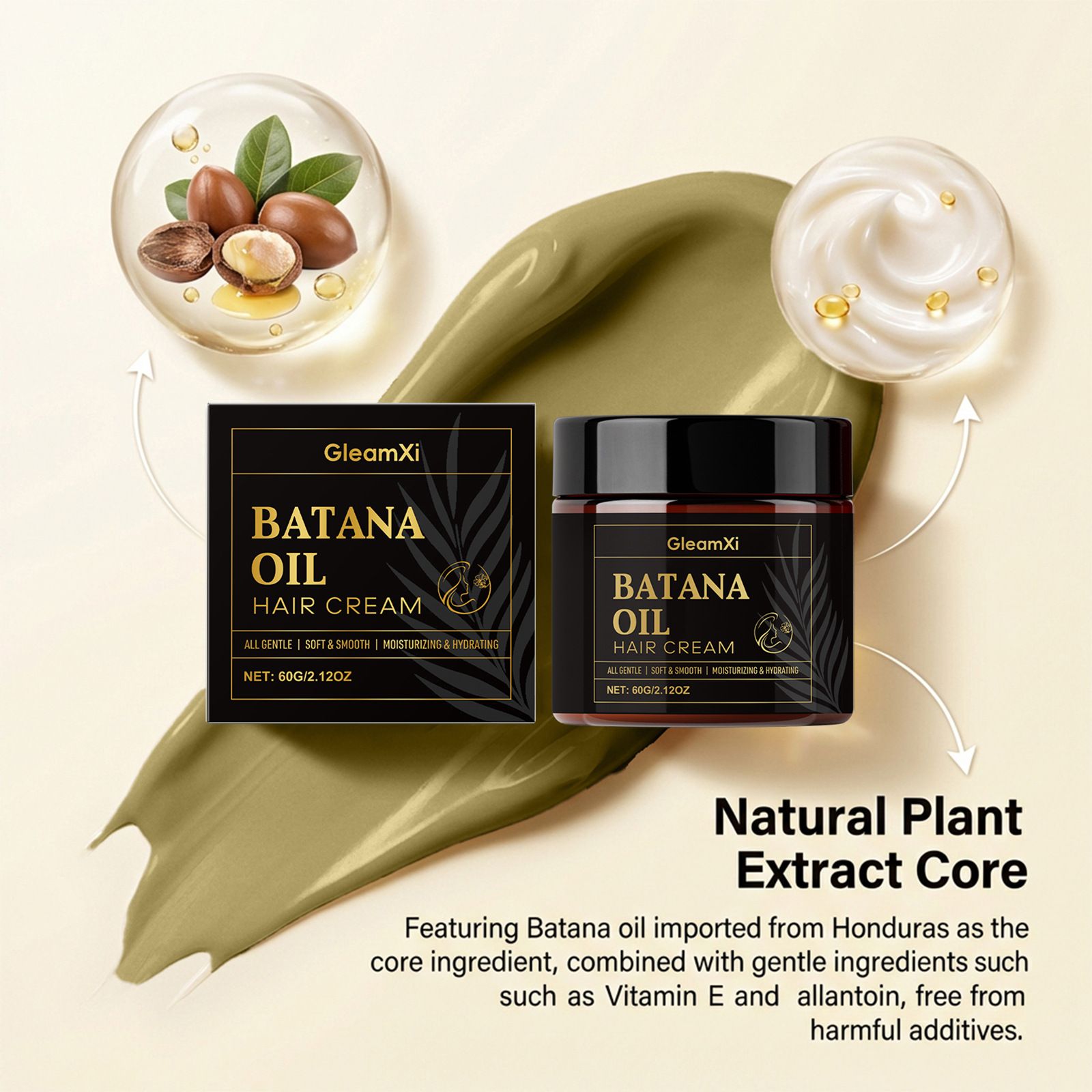 GleamXi Bata Na Hair Cream: A Gentle and Moisturizing Care for Frizzy, Lightweight Hair, Ideal for Daily Use