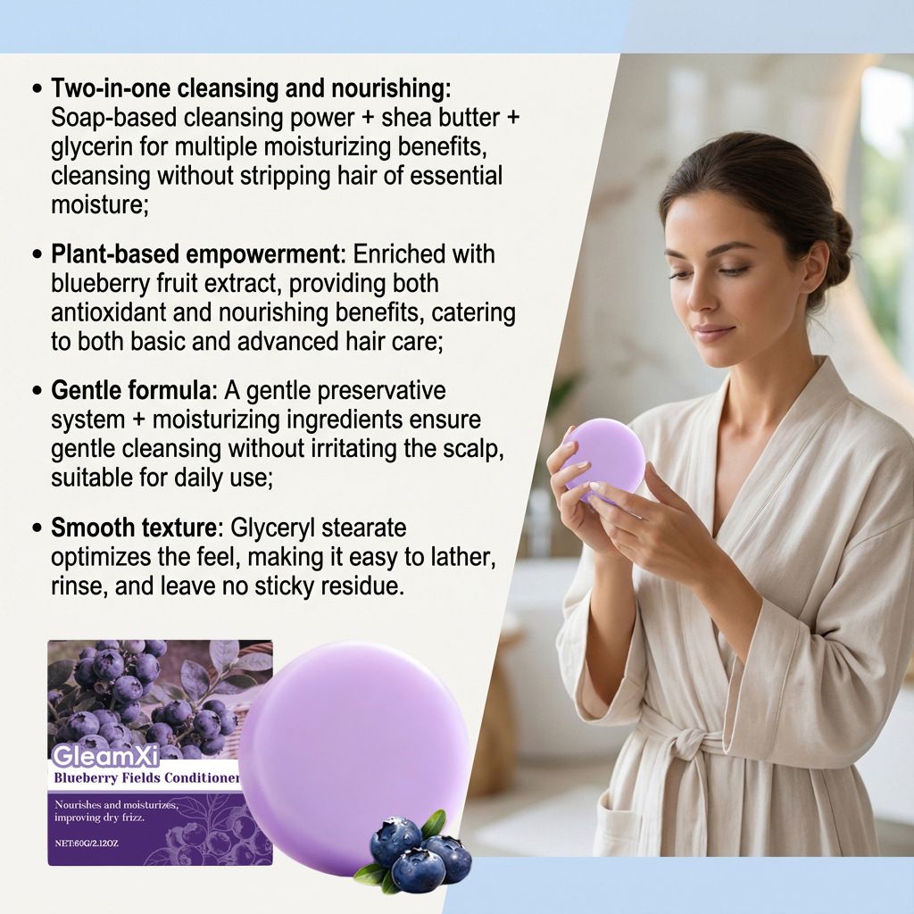 GleamXi Blueberry Countryside Hair Care Soap - Gentle, Nourishing, Cleansing, Natural, Fluffy Hair Care Soap for Scalp