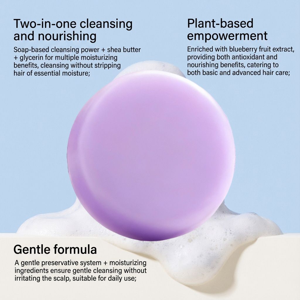 GleamXi Blueberry Countryside Hair Care Soap - Gentle, Nourishing, Cleansing, Natural, Fluffy Hair Care Soap for Scalp