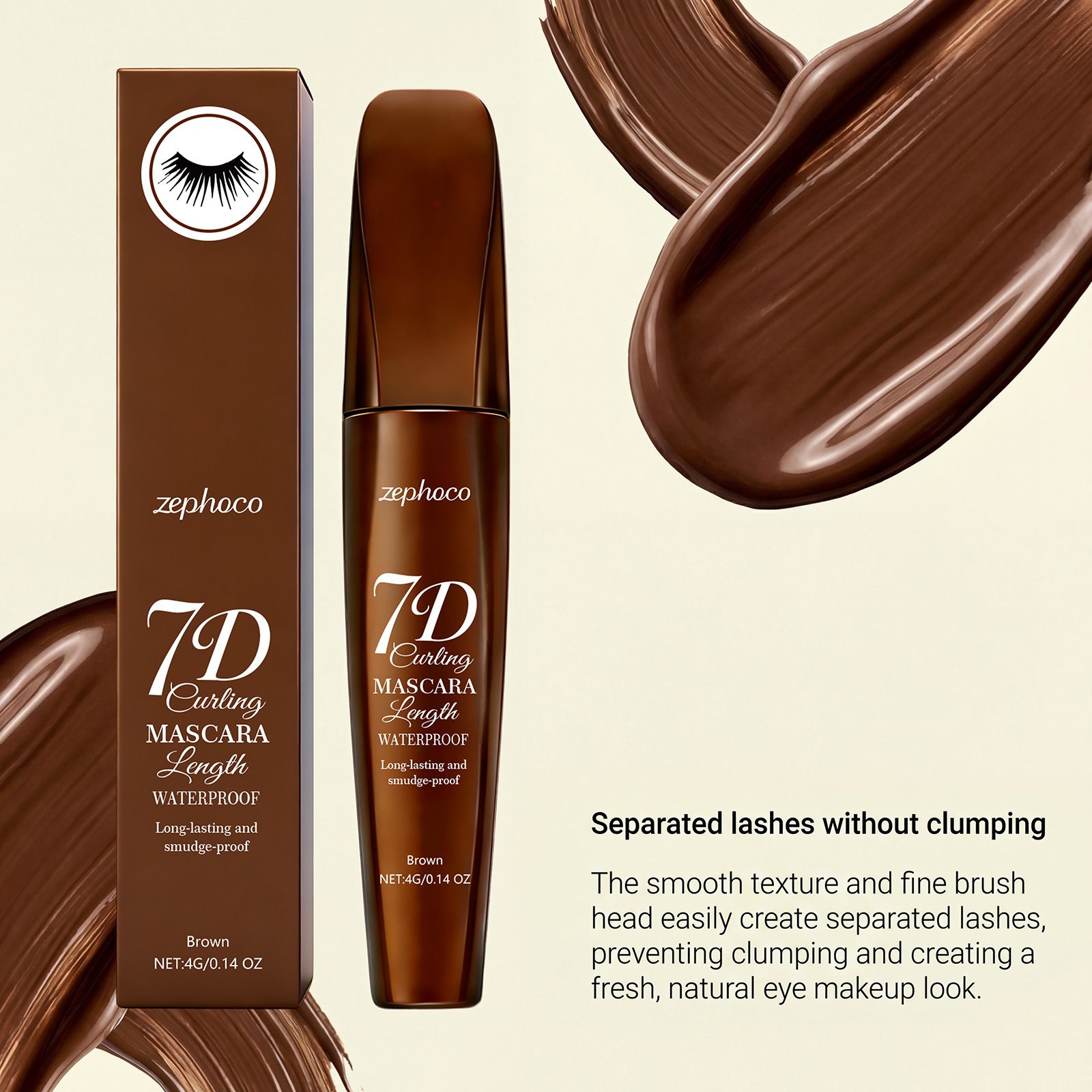 zephoco volumizing and curling mascara naturally enhances eyelashes, is not easy to smudge, and creates a silky, beautiful eye makeup look