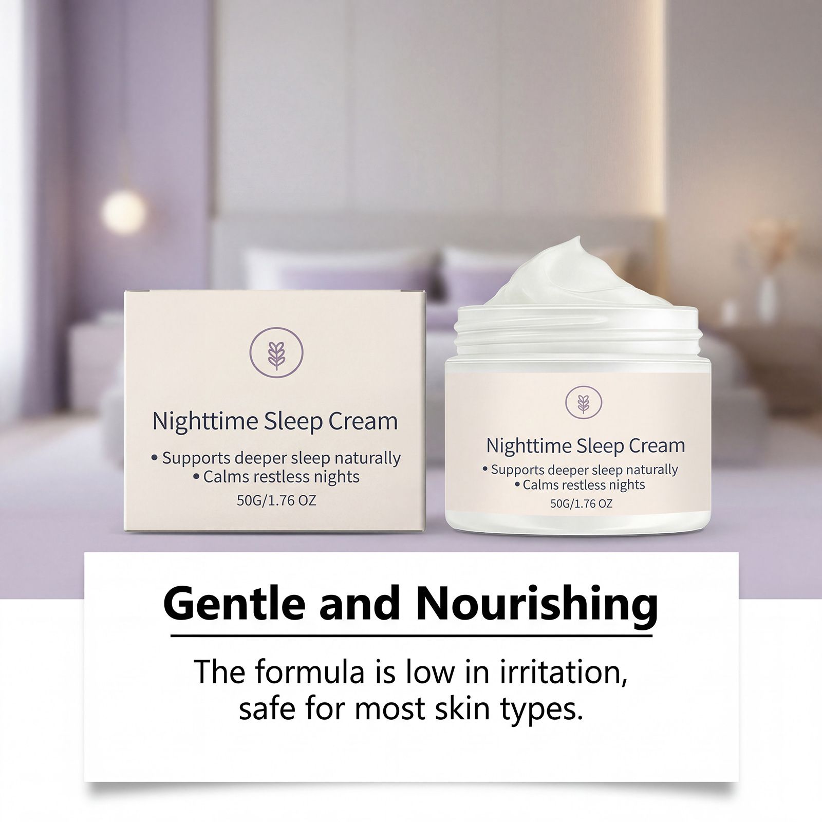Sleep Comfort Cream Nighttime Comfort Care Moisturizes Body Skin Refreshing and Hydrating Apply Before Bed and Massage for Care