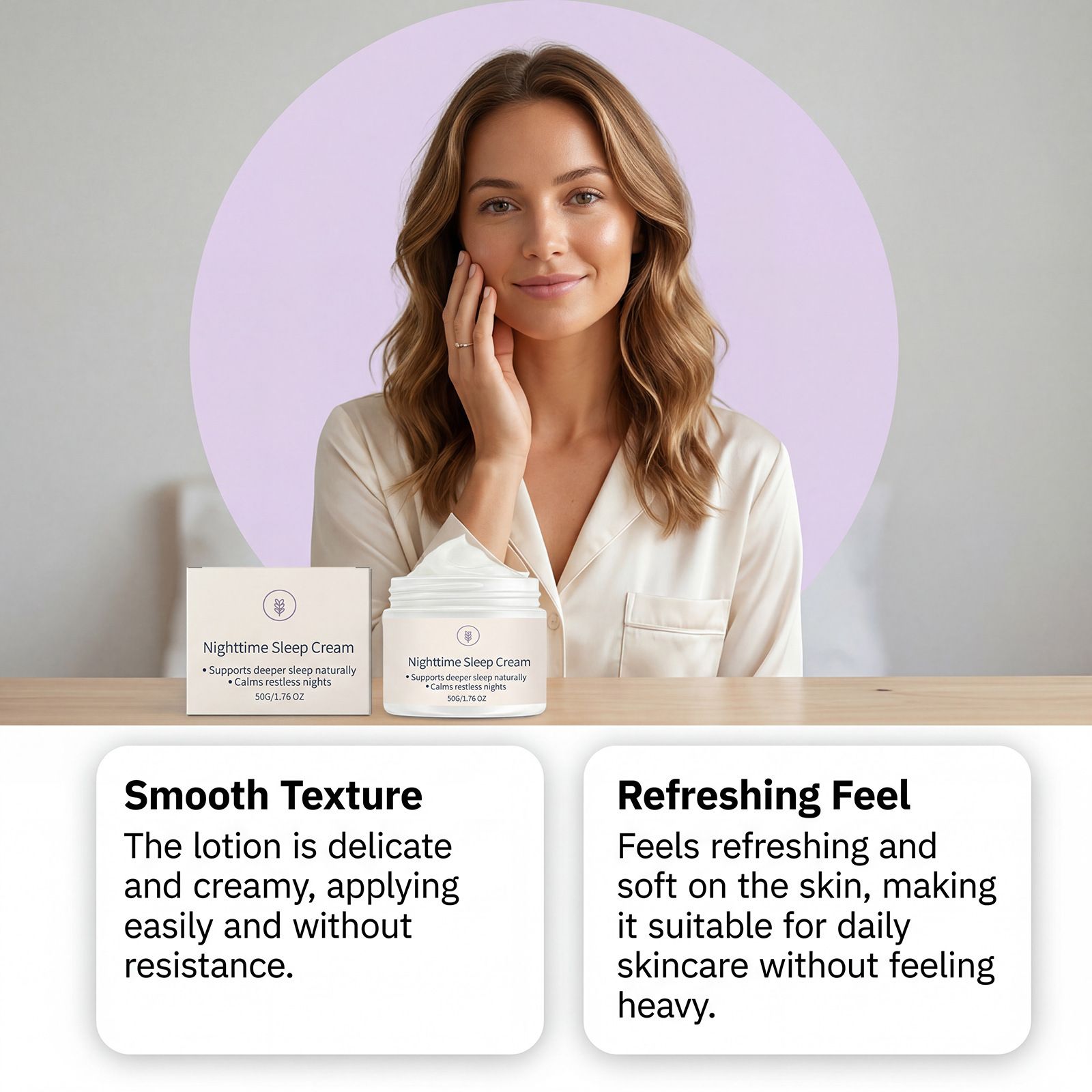 Sleep Comfort Cream Nighttime Comfort Care Moisturizes Body Skin Refreshing and Hydrating Apply Before Bed and Massage for Care