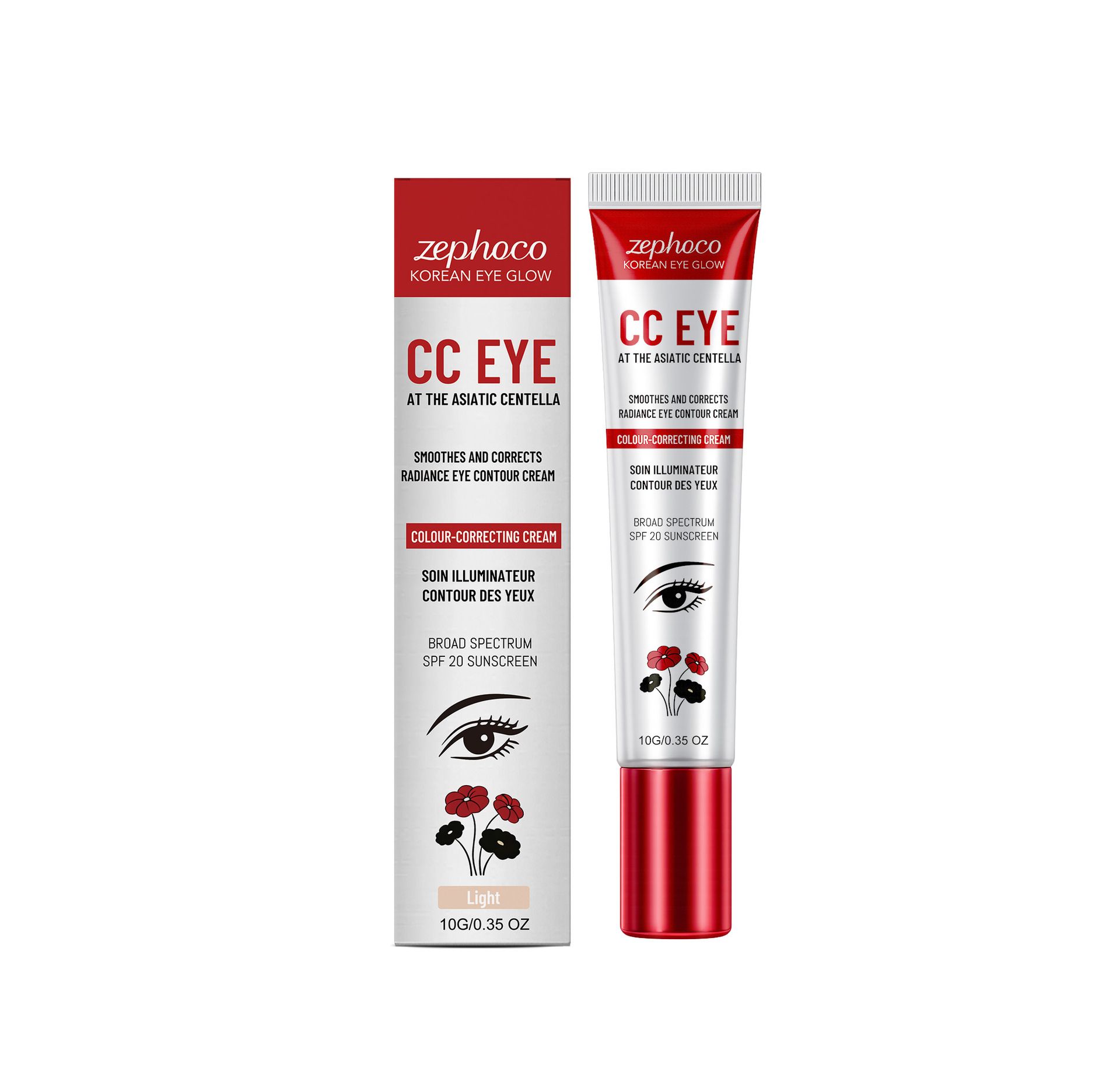 zephoco Eye Protection CC Cream Series Moisturizing, Non-Greasy, Softens Imperfections, Primer for Brightening the Eye Area