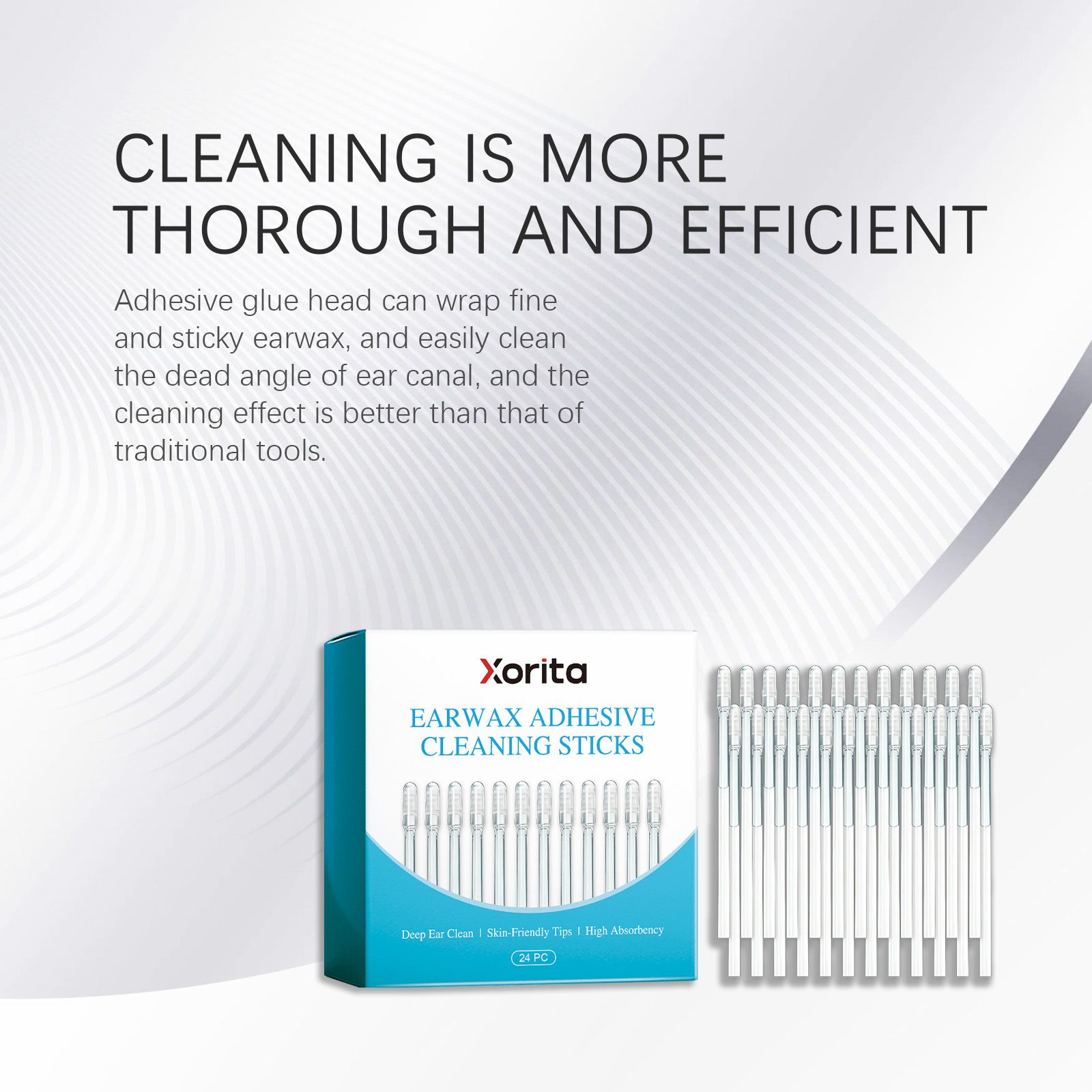 Xorita Sticky Earwax Cleaning Stick Adhesive Ear Cleaning Soft and Clean Earwax Removal Convenient for Daily Use