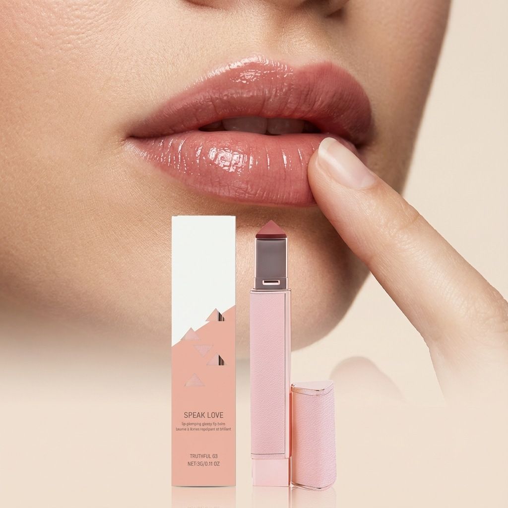 Plump and glossy moisturizing lipstick (Truthful 03#) pink-brown color, moisturizing, not dry, faux no-makeup gentle lip look