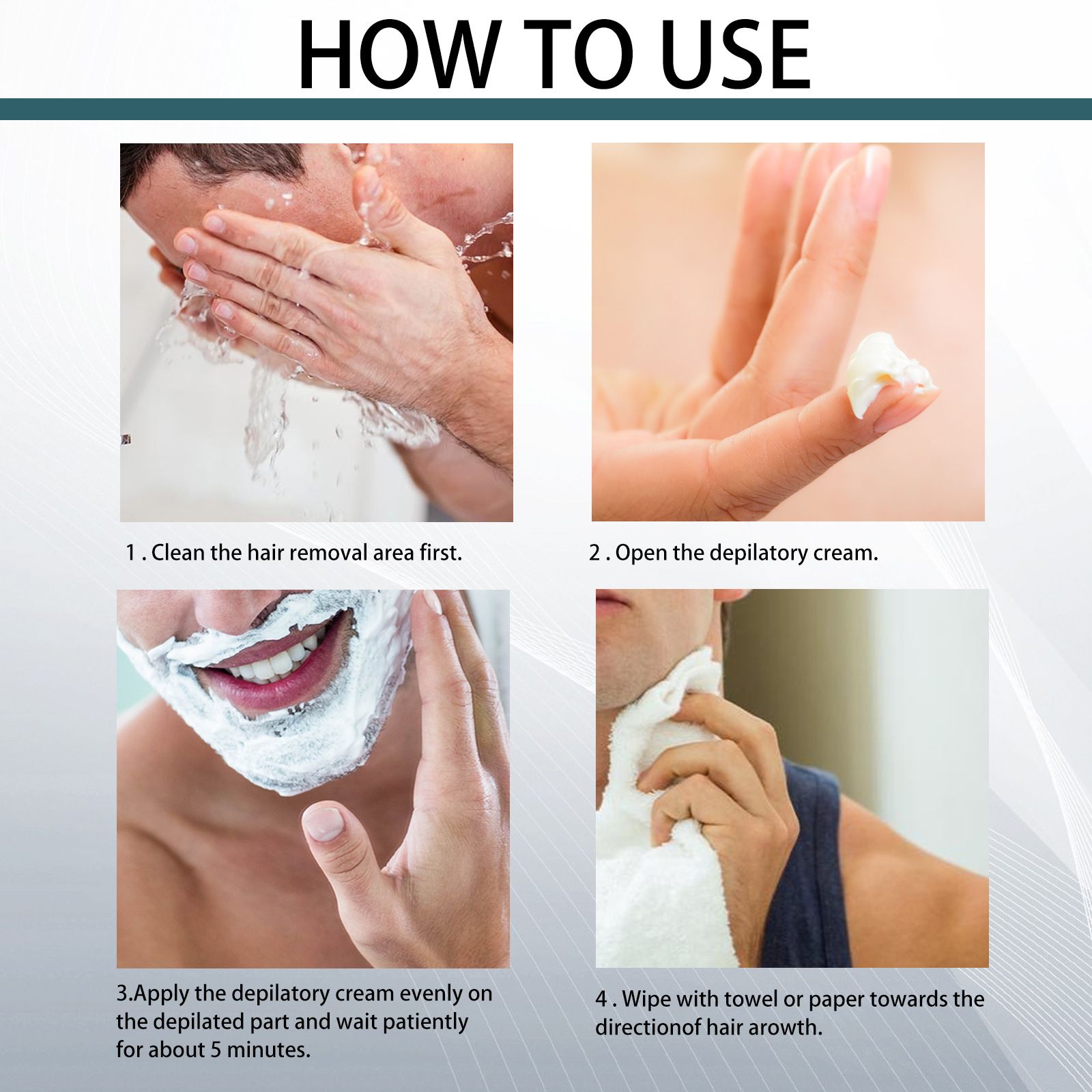 EELHOE Men's Hair Removal Cream, keeps the body clean without harming the skin, gentle and non-irritating for facial beard, underarm, leg, and chest hair