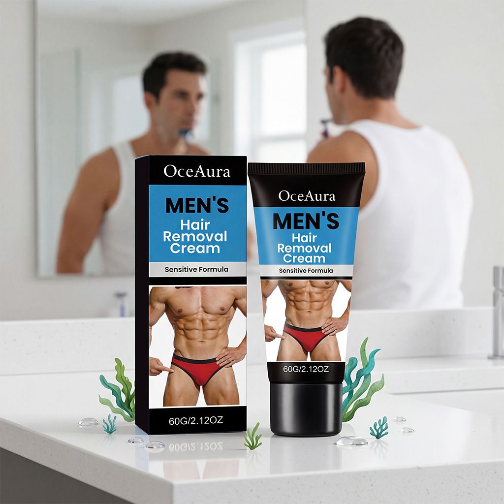 OCEAURA Men's Gentle Body Hair Care Cream Clean Skin, Fluffy Hair Moisturizing and Smooth Body Hair Care Cream