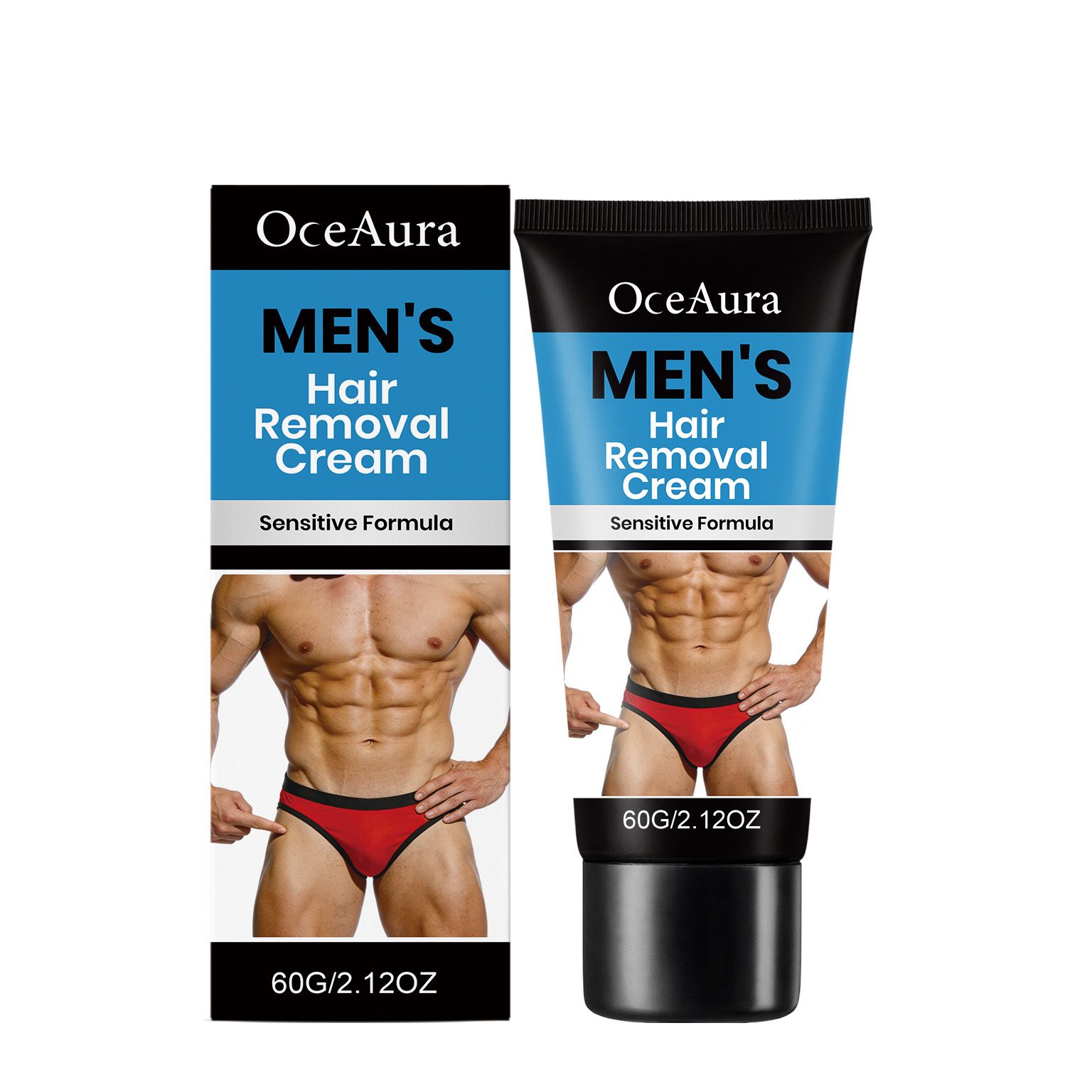 OCEAURA Men's Gentle Body Hair Care Cream Clean Skin, Fluffy Hair Moisturizing and Smooth Body Hair Care Cream