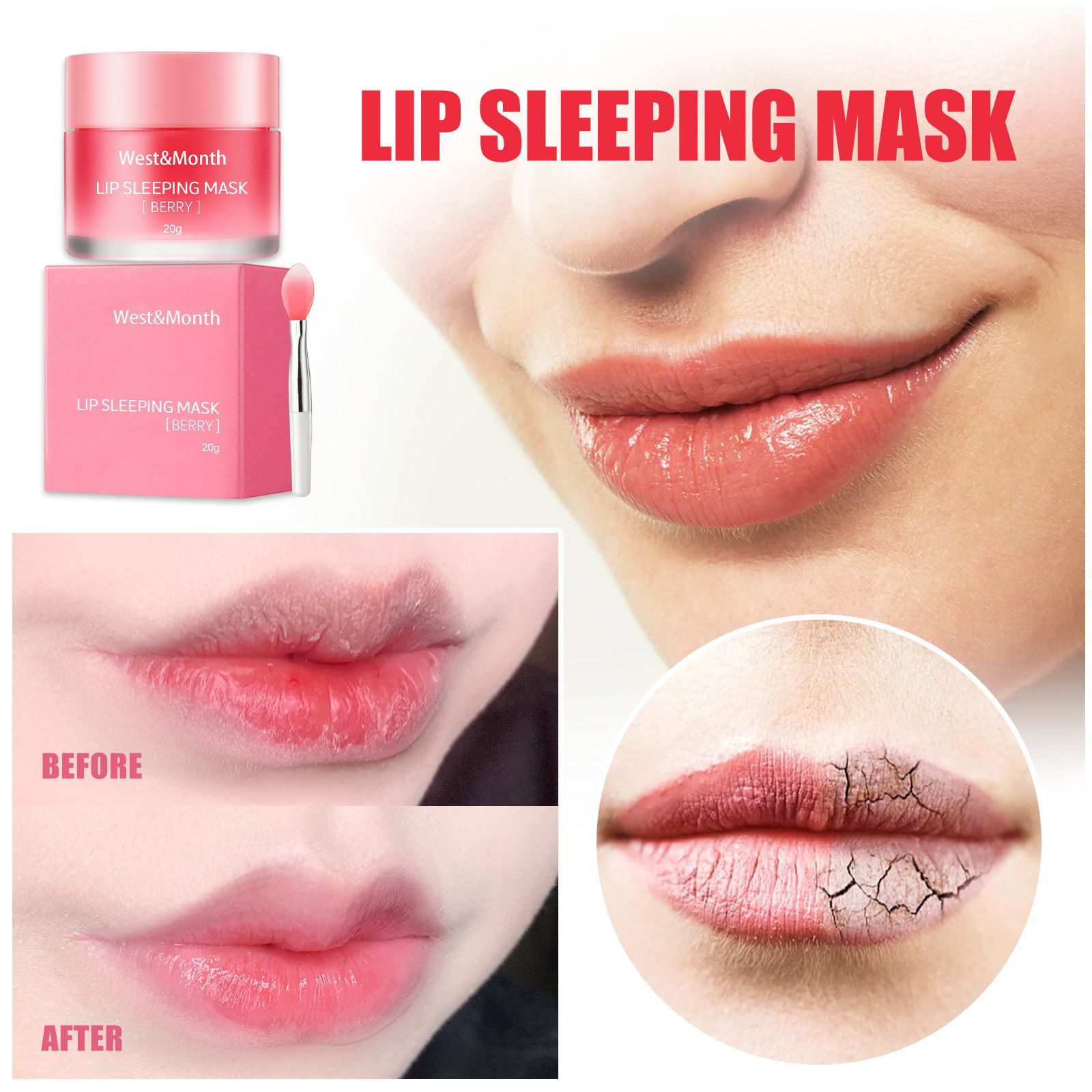 West&Month Jelly Lip Mask Moisturizes and Hydrates, Gently Cares for Lip Skin, Daily Nourishing Jelly Lip Mask