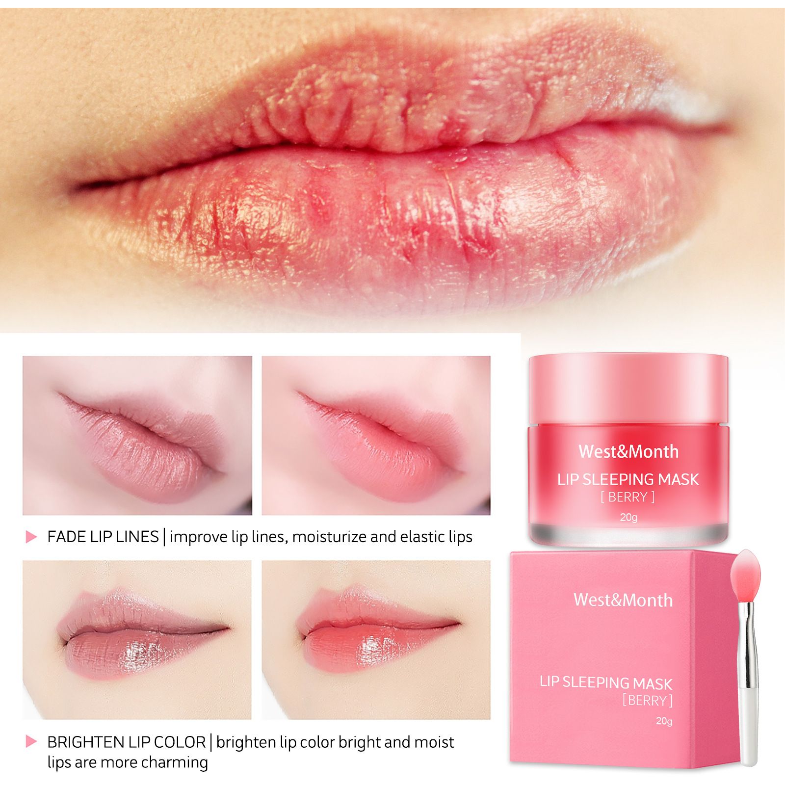 West&Month Jelly Lip Mask Moisturizes and Hydrates, Gently Cares for Lip Skin, Daily Nourishing Jelly Lip Mask