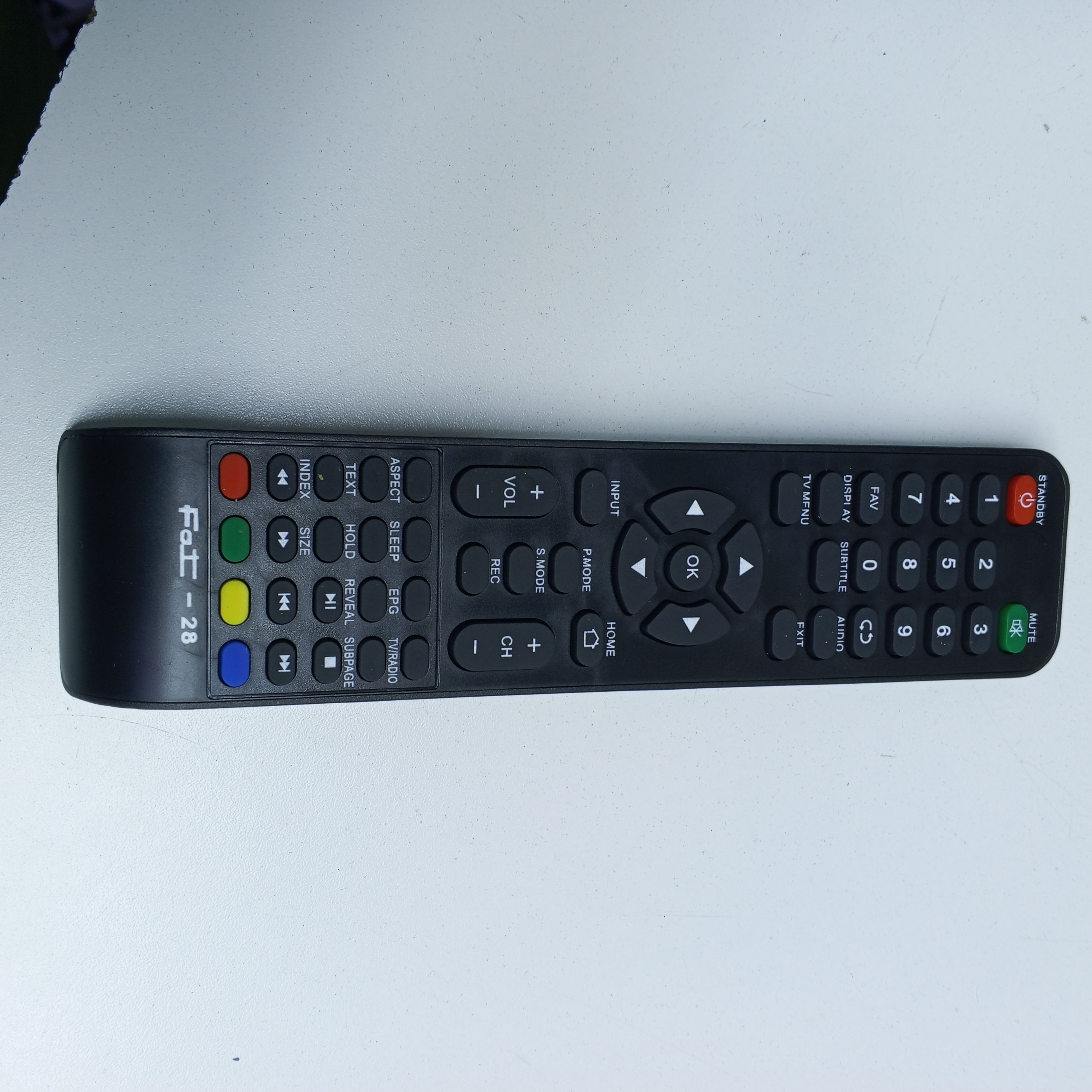 FAT 28 Universal Remote 
For: Tornado, vision &Mctv