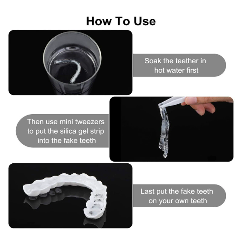 2Pcs/Set Silicone Whitening Teeth Braces, Upper Lower Teeth Cover, Simulation Denture B2-873