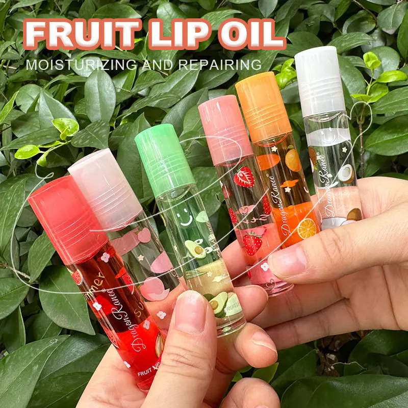 Lip Gloss Set Fruit Flavored Roll On Rollerball Lip Oil Transparent Plumping Lip Gloss for Teens and Kids  B2-811