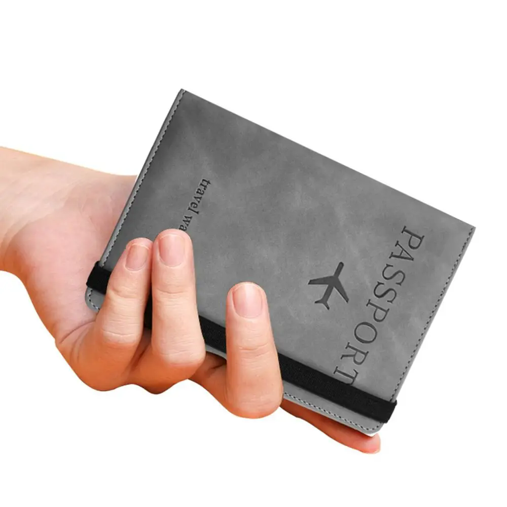 Portable Ultra-thin Multi-function Document Package Passport Covers RFID Leather Passport Bag Passport Holder C-656