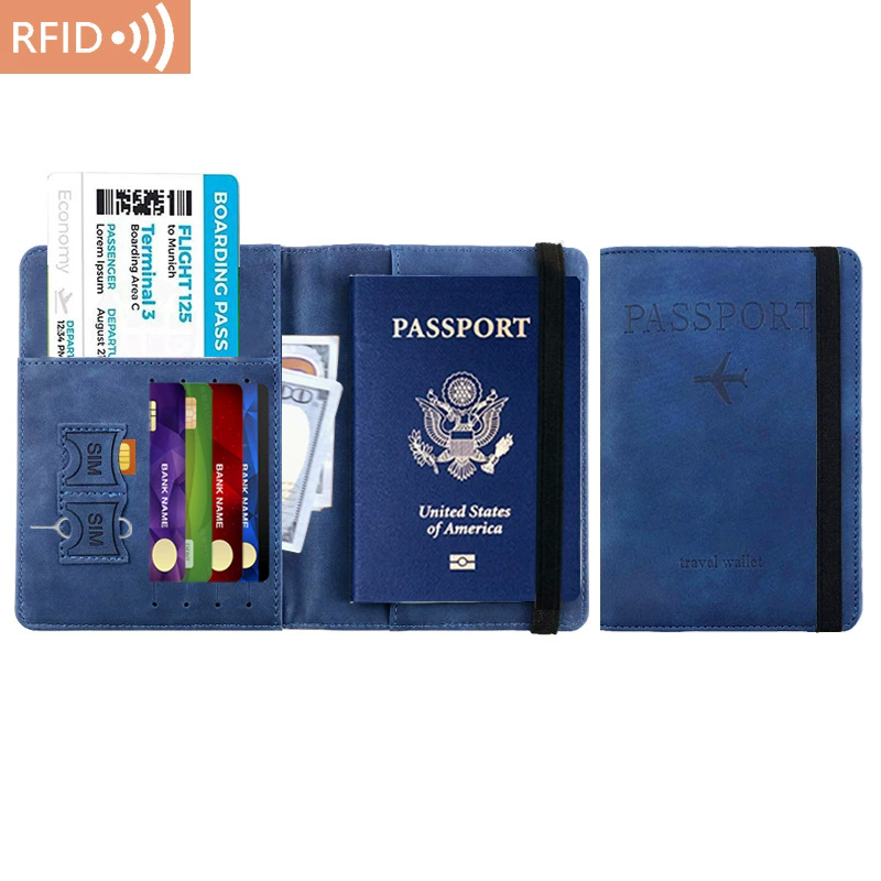 Portable Ultra-thin Multi-function Document Package Passport Covers RFID Leather Passport Bag Passport Holder C-656