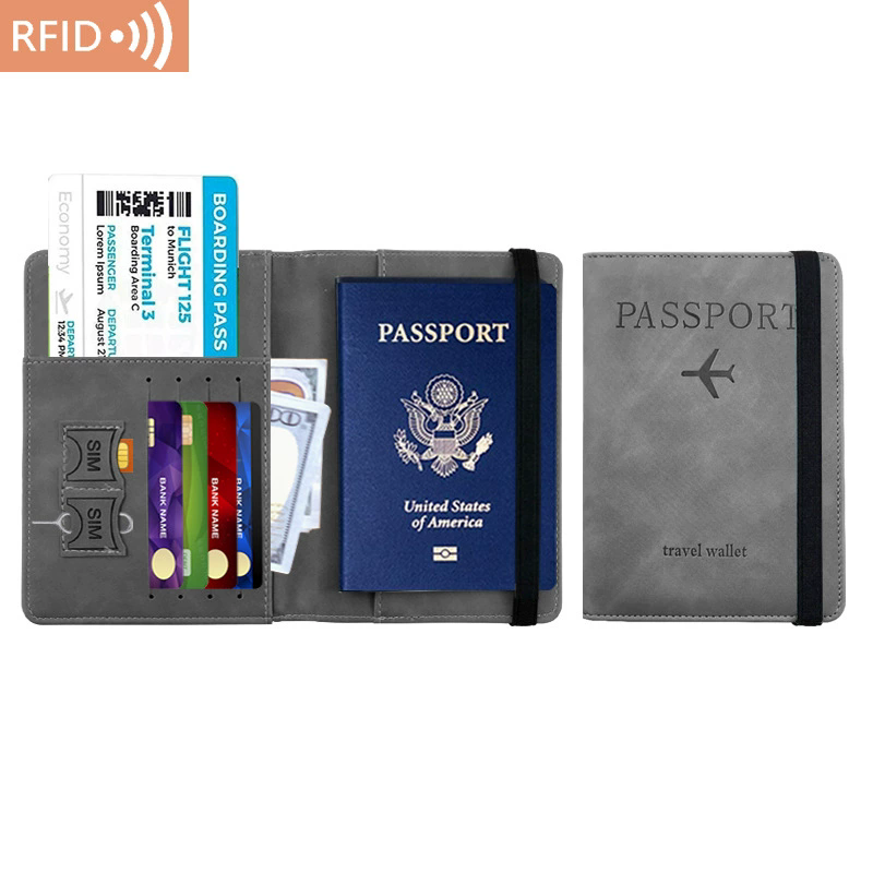 Portable Ultra-thin Multi-function Document Package Passport Covers RFID Leather Passport Bag Passport Holder C-656