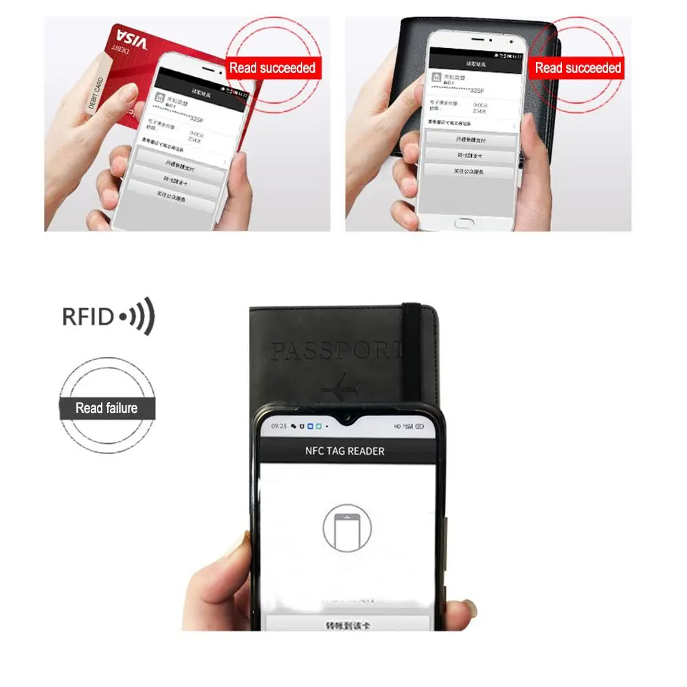 Portable Ultra-thin Multi-function Document Package Passport Covers RFID Leather Passport Bag Passport Holder C-656