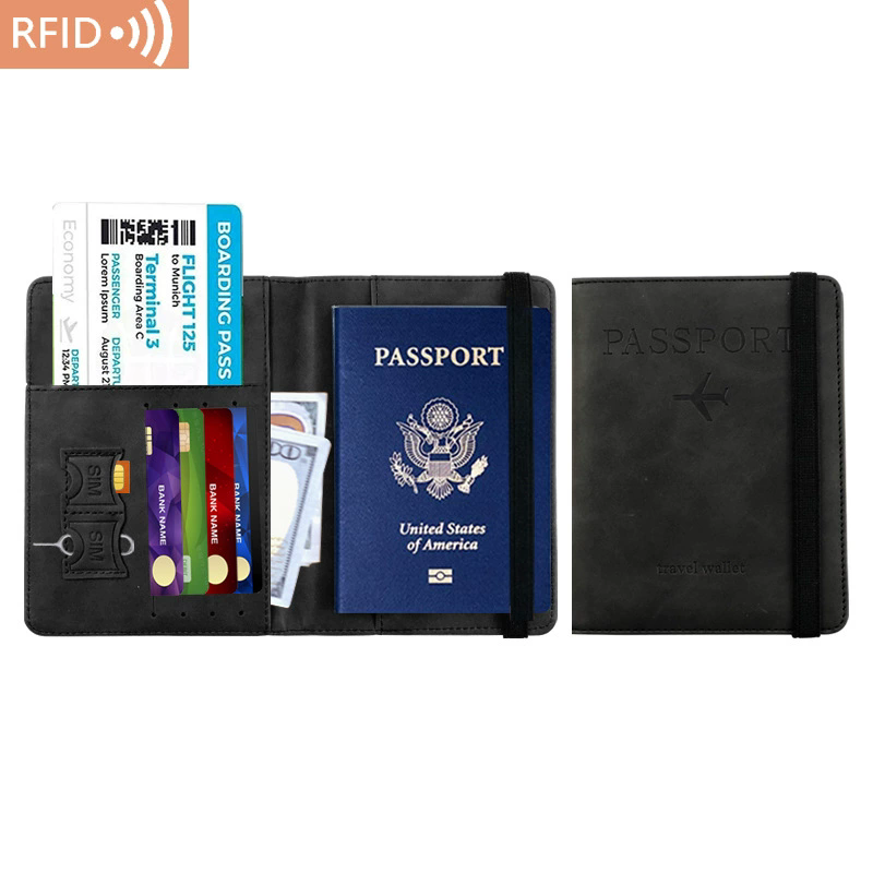 Portable Ultra-thin Multi-function Document Package Passport Covers RFID Leather Passport Bag Passport Holder C-656
