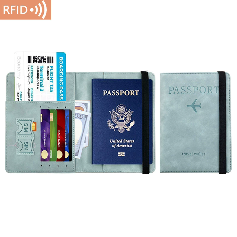 Portable Ultra-thin Multi-function Document Package Passport Covers RFID Leather Passport Bag Passport Holder C-656