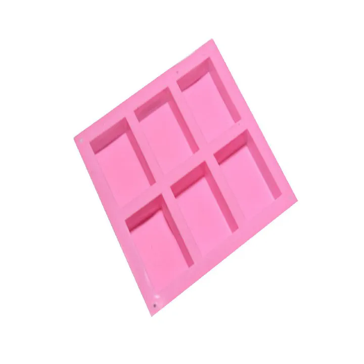 6 cells Silicone Soap Molds Rectangle DIY Handmade Soap Making Tools Reusable Non Stick Baking Molds For Home Kitchen C-90-7