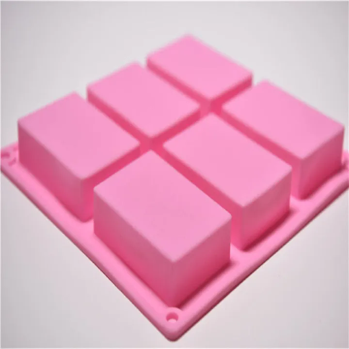 6 cells Silicone Soap Molds Rectangle DIY Handmade Soap Making Tools Reusable Non Stick Baking Molds For Home Kitchen C-90-7