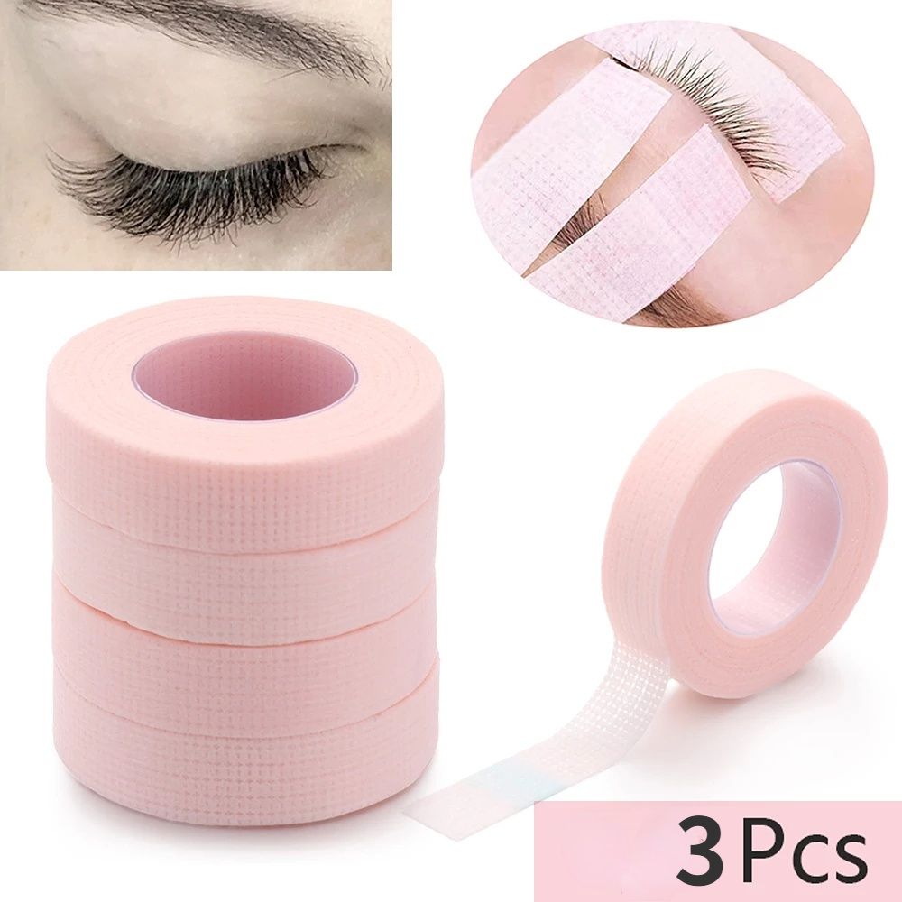 3 pcs Eyelash Extension Lint Breathable Non-woven Cloth Adhesive Tape Medical Paper Tape For False Lashes Patch Makeup Tools A-1296