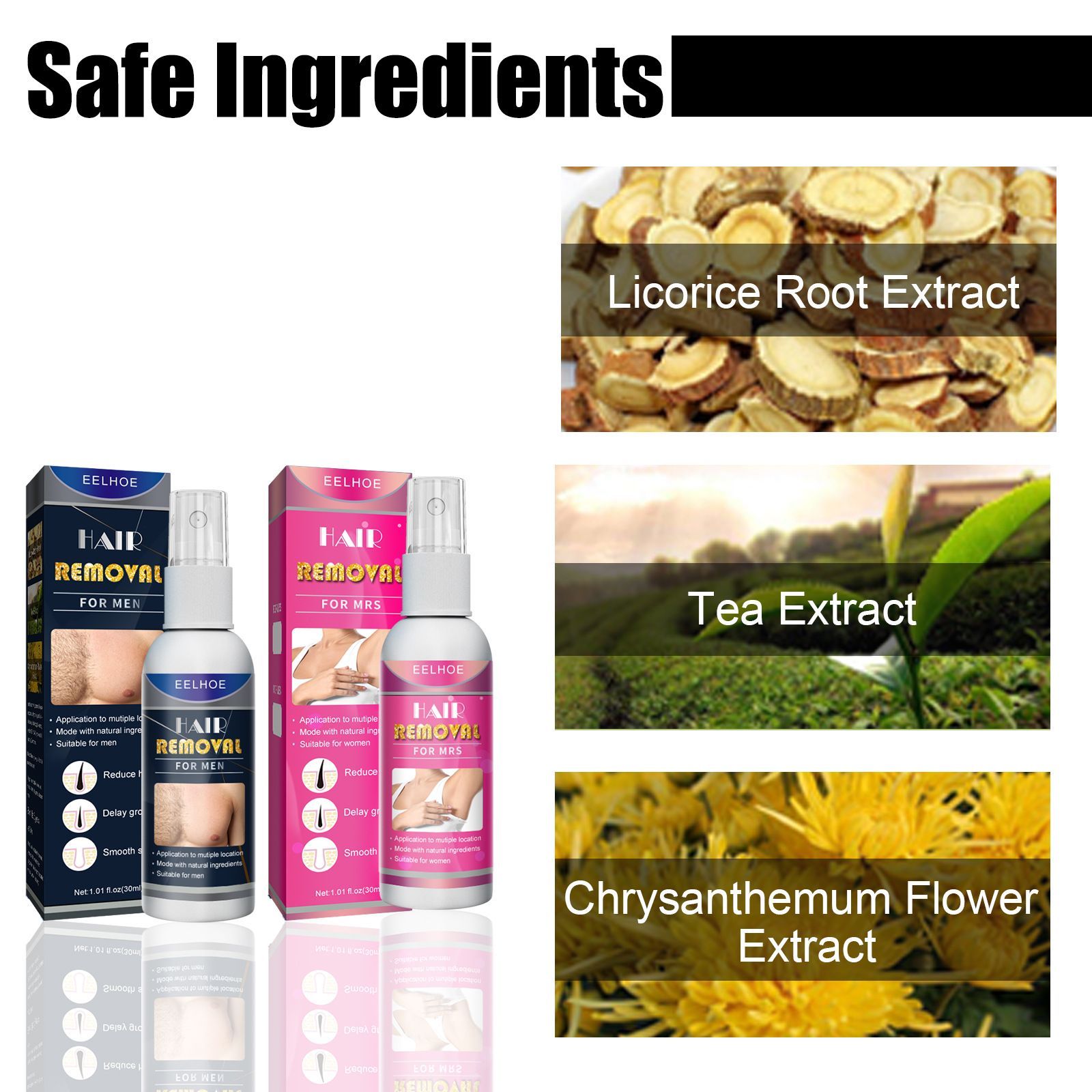 30ml Professional Supernatural Painless Permanent Hair Removal Spray Women/men Whole Body Hair Removal Cream B2-779