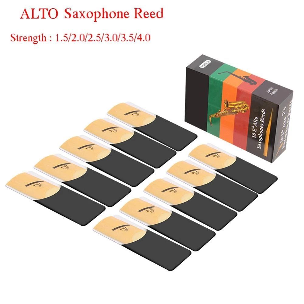 10 Pack Eb Alto Sax Saxophone Reeds Strength 1.5 2.0 2.5 3.0 3.5 4.0 Saxophone Reed Woodwind Instrument Parts Accessories E-1176