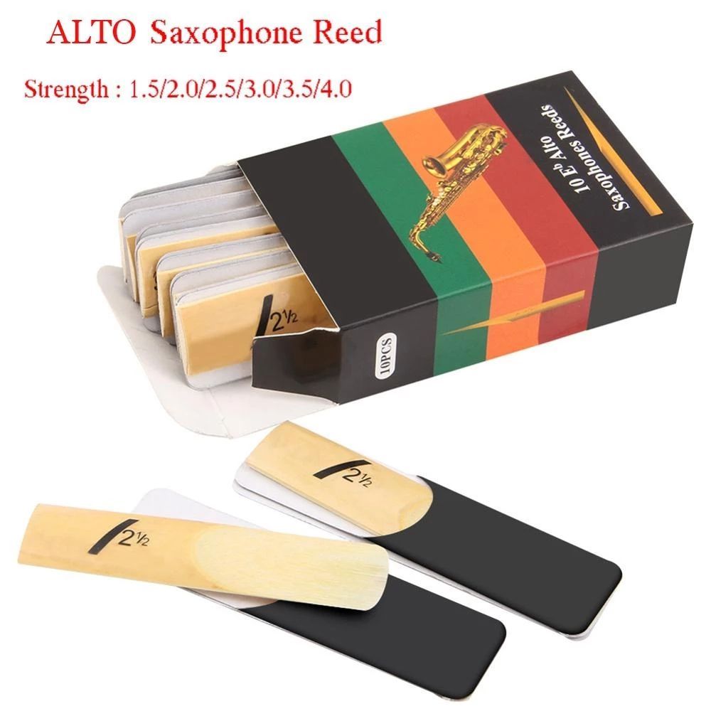 10 Pack Eb Alto Sax Saxophone Reeds Strength 1.5 2.0 2.5 3.0 3.5 4.0 Saxophone Reed Woodwind Instrument Parts Accessories E-1176