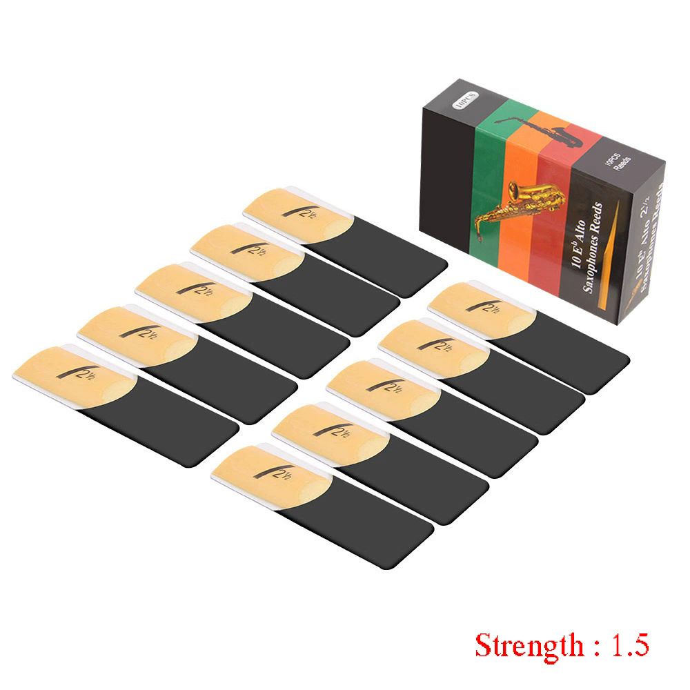 10 Pack Eb Alto Sax Saxophone Reeds Strength 1.5 2.0 2.5 3.0 3.5 4.0 Saxophone Reed Woodwind Instrument Parts Accessories E-1176
