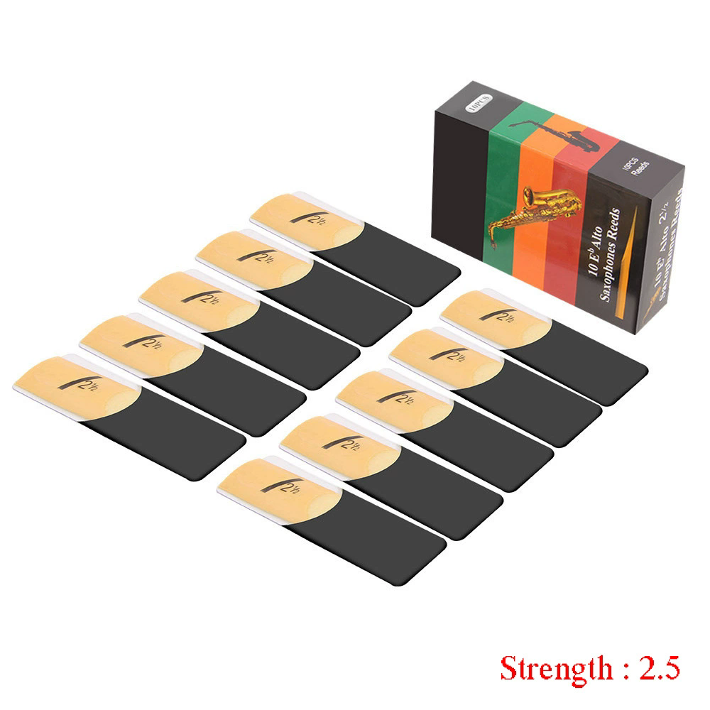 10 Pack Eb Alto Sax Saxophone Reeds Strength 1.5 2.0 2.5 3.0 3.5 4.0 Saxophone Reed Woodwind Instrument Parts Accessories E-1176