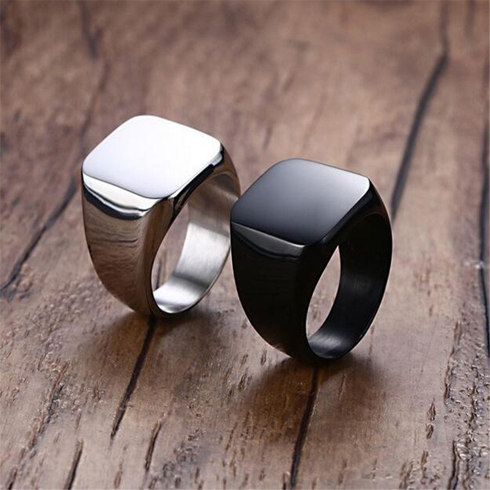 1pcs Hot Fashion Natural Black Big Rings Women Men Glossy Face Finger Ring for Women Men Jewelry Dropshipping A-950
